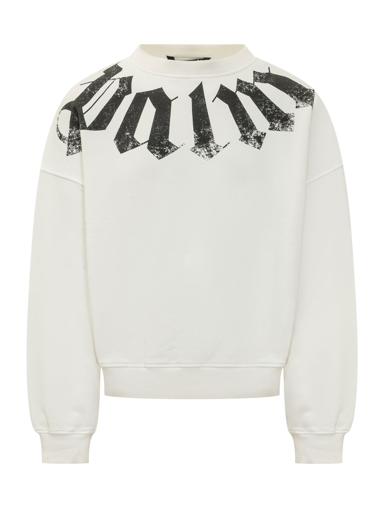 Crewneck Sweatshirt With Logo Print Palm angels – Гарантія оригінальності – боковий вид