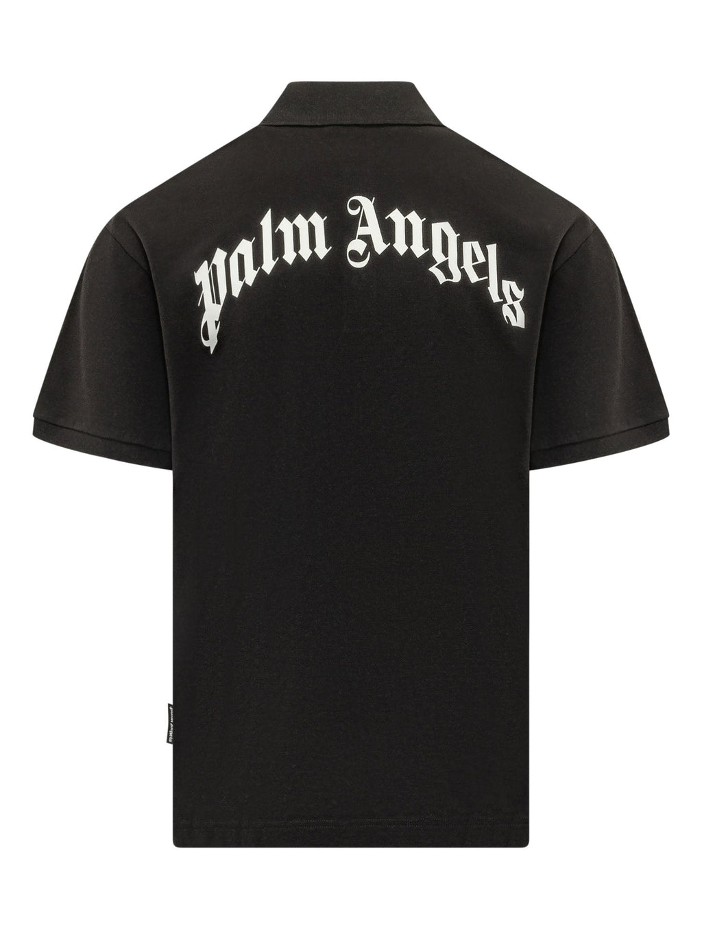 Оригінальна Short Sleeve Polo With Collar And Curved Logo Palm angels – вид ззаду