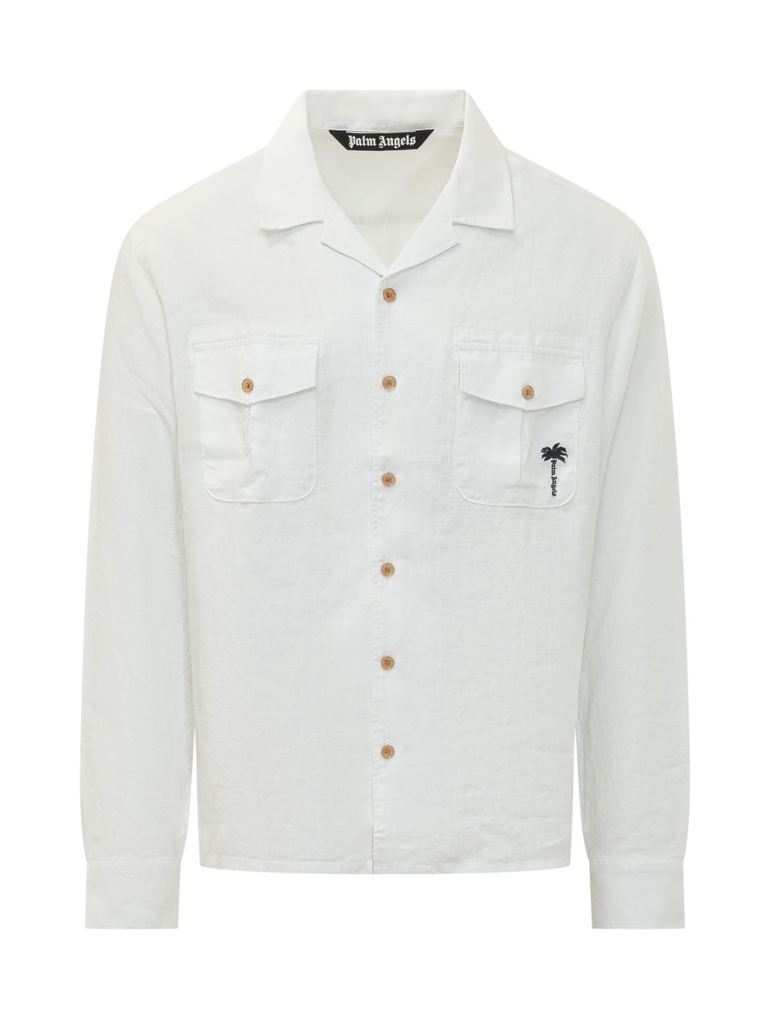 Long Sleeve Shirt With Collar And Pockets With Logo Palm angels – Гарантія оригінальності – боковий вид