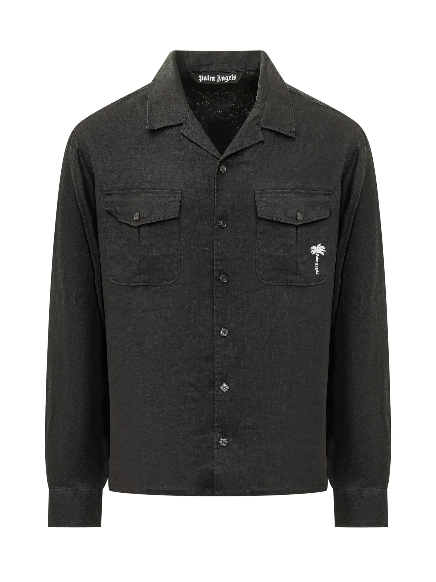 Long Sleeve Shirt With Collar And Pockets With Logo Palm angels – Гарантія оригінальності – боковий вид