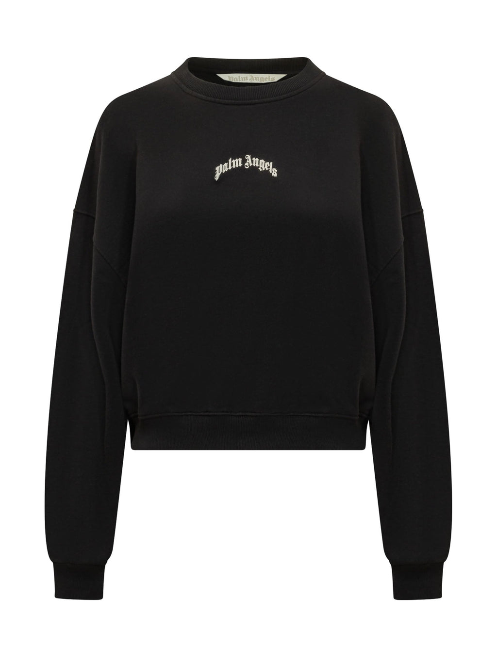Loose Crop Crewneck Sweatshirt With Logo Palm angels оригінал – Купити в Україні – боковий вид