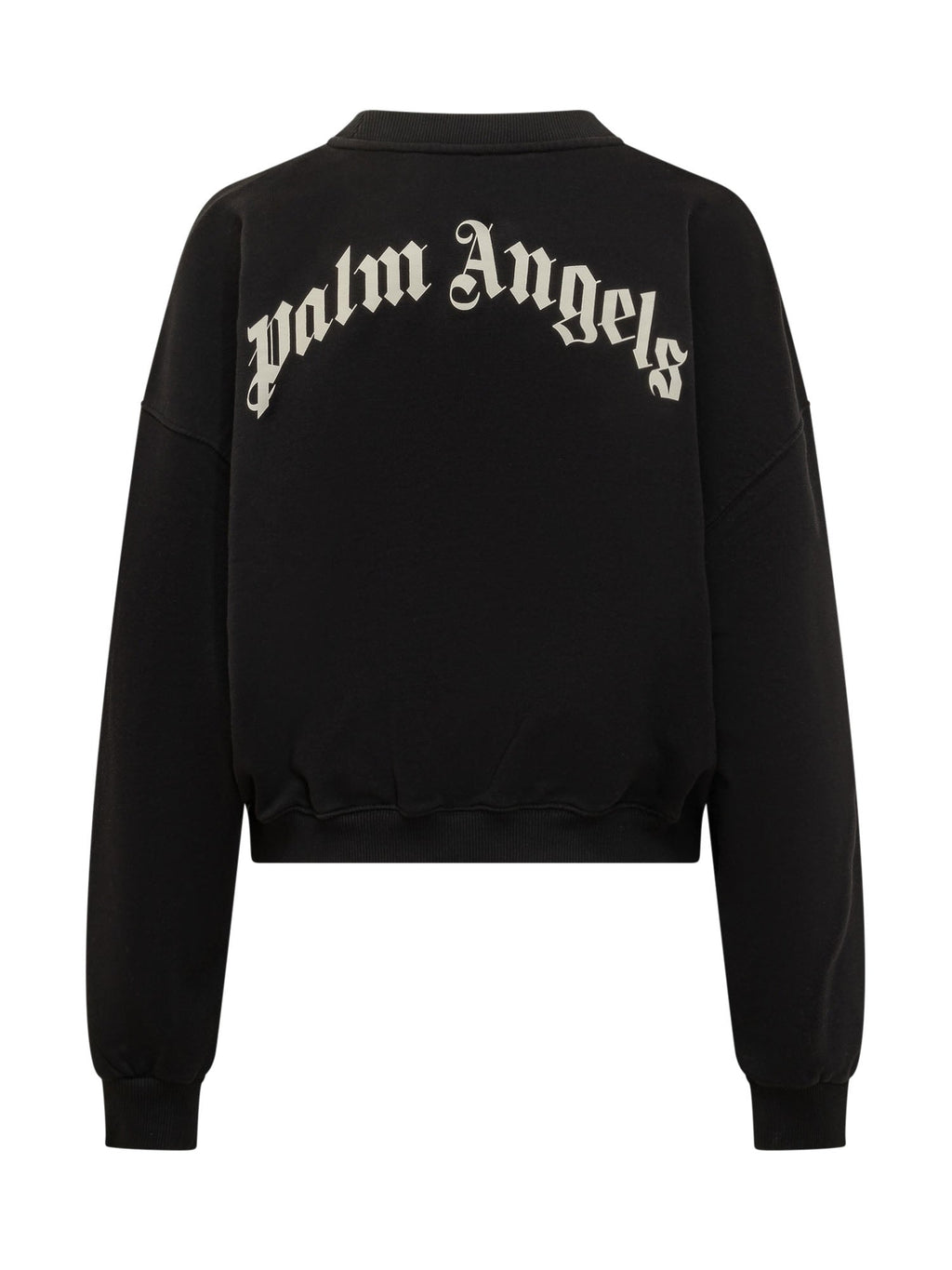 Loose Crop Crewneck Sweatshirt With Logo Palm angels оригінал – Купити в Україні – вид ззаду
