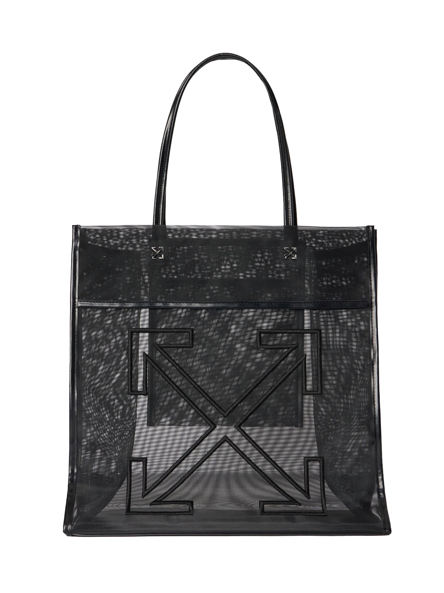 Market Tote Bag In Mesh With Double Handles And Logo Off-white – Гарантія оригінальності – боковий вид