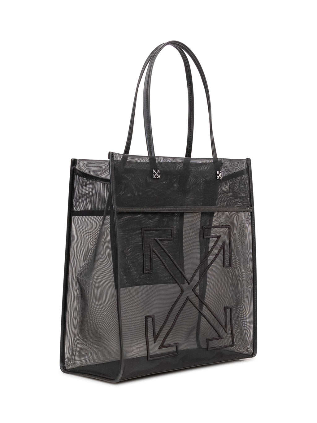 Market Tote Bag In Mesh With Double Handles And Logo Off-white – Гарантія оригінальності – вид ззаду