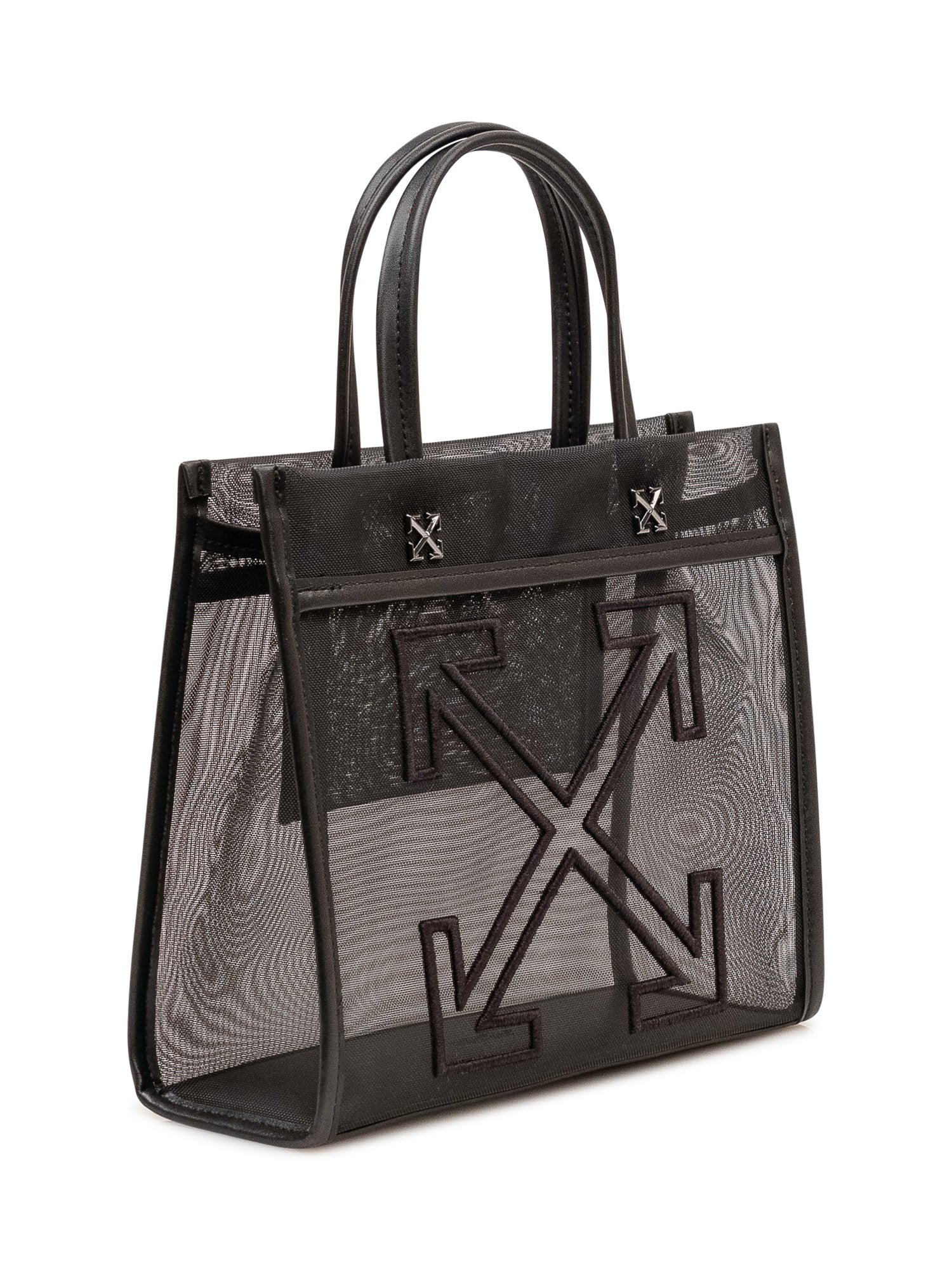 Small Market Tote Bag In Mesh With Double Handles And Logo Off-white оригінал – Купити в Україні – вид ззаду