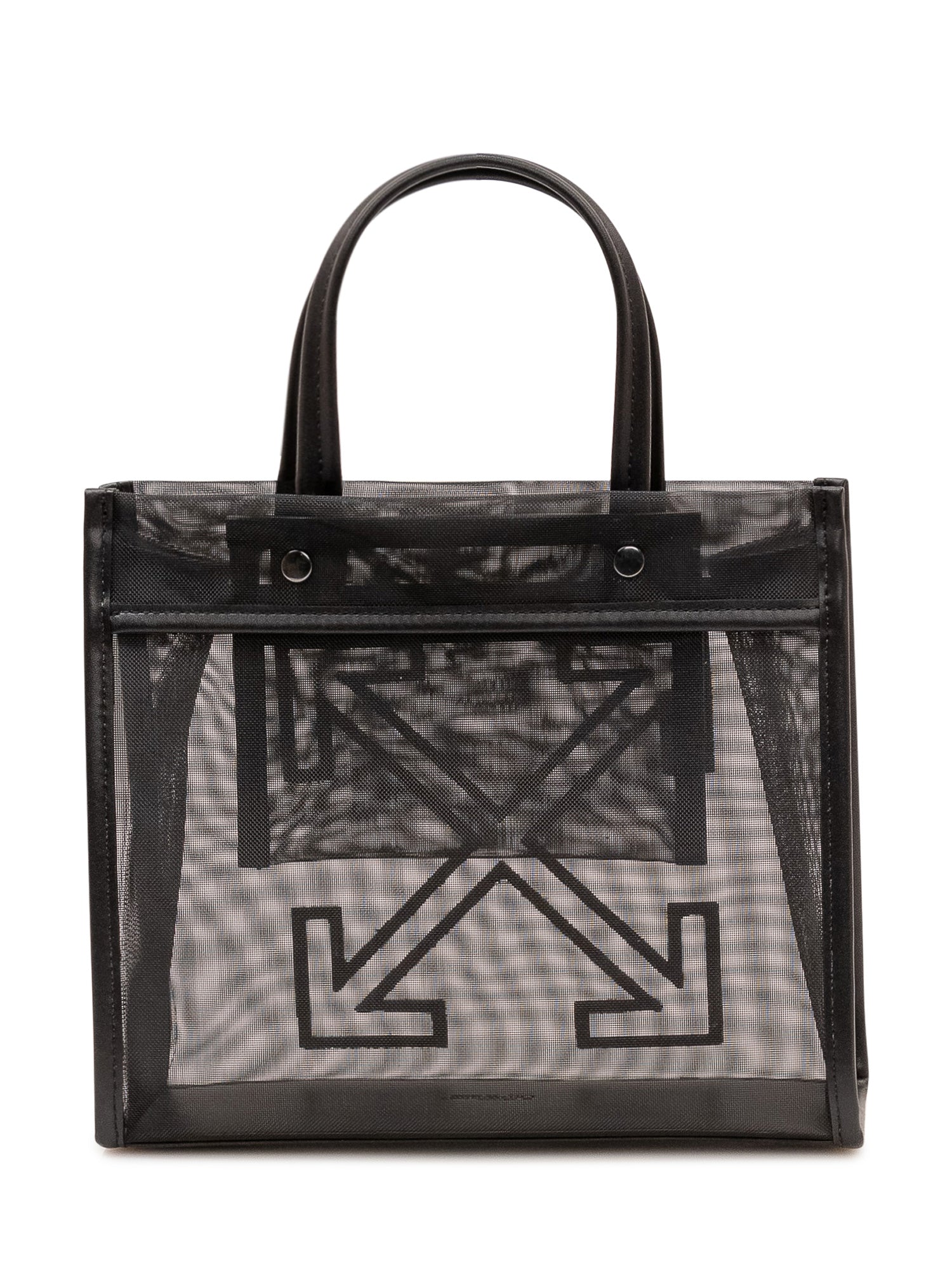 Small Market Tote Bag In Mesh With Double Handles And Logo Off-white оригінал – Купити в Україні – детальний вид