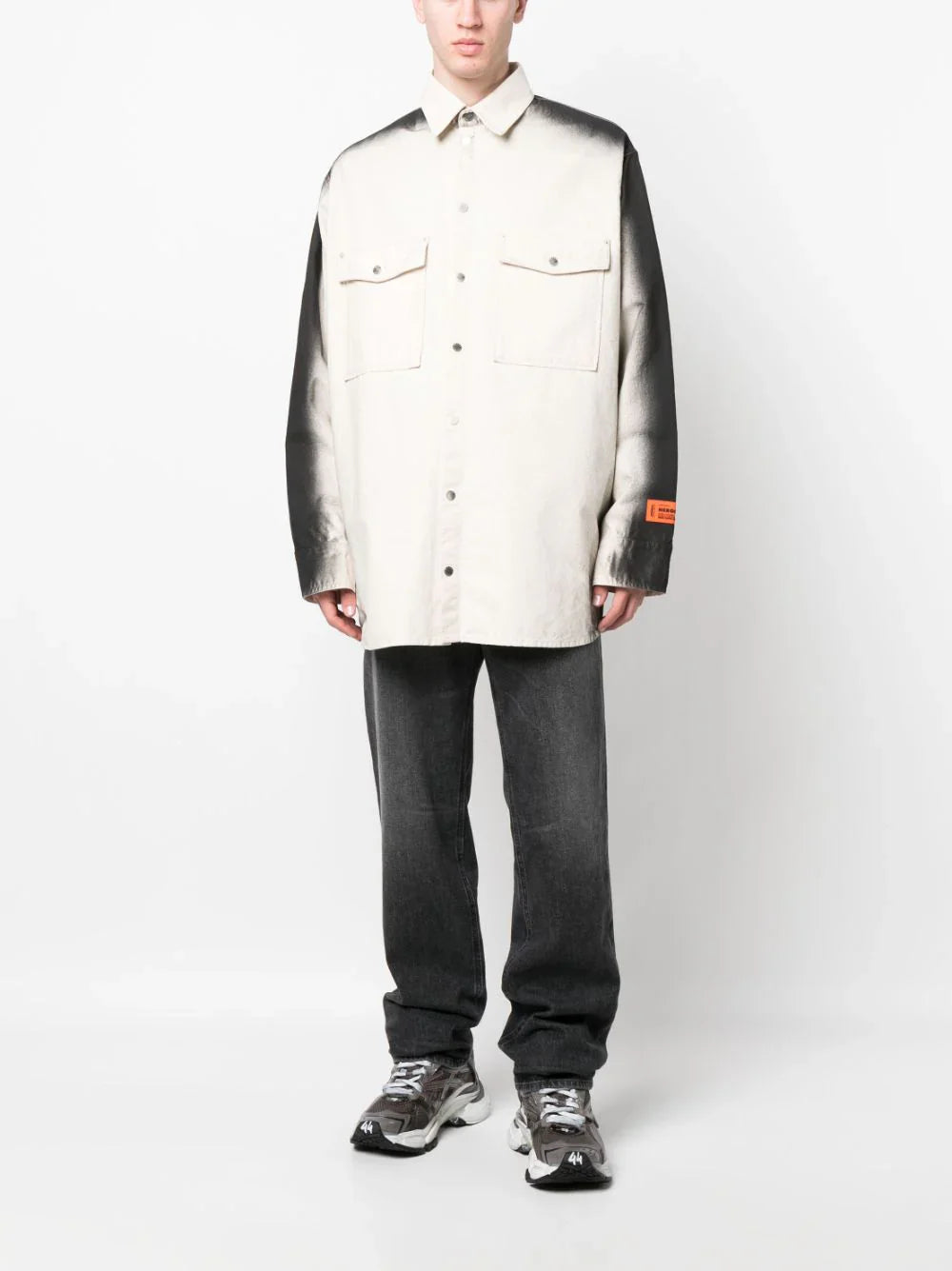 Оригінальна Faded-Effect Logo-Patch Shirt Heron preston – вид ззаду