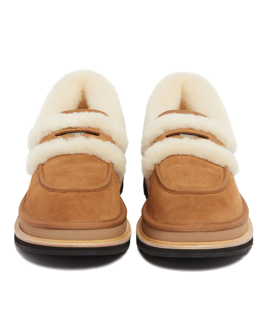 X Sacai Beige Leather Loafers Ugg – Гарантія оригінальності – збільшений вид