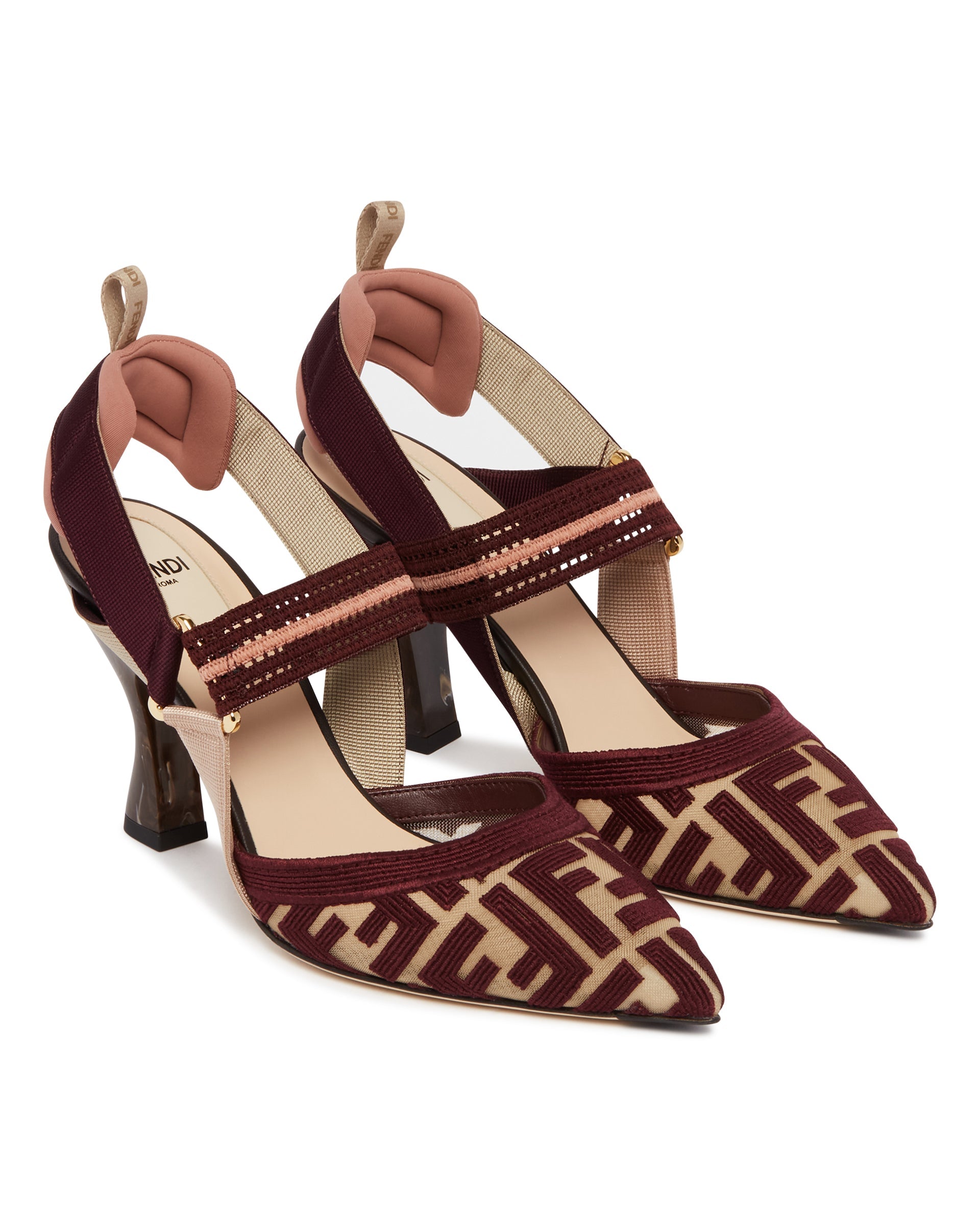 Burgundy Ff Colibrì Slingbacks Fendi – Гарантія оригінальності – детальний вид