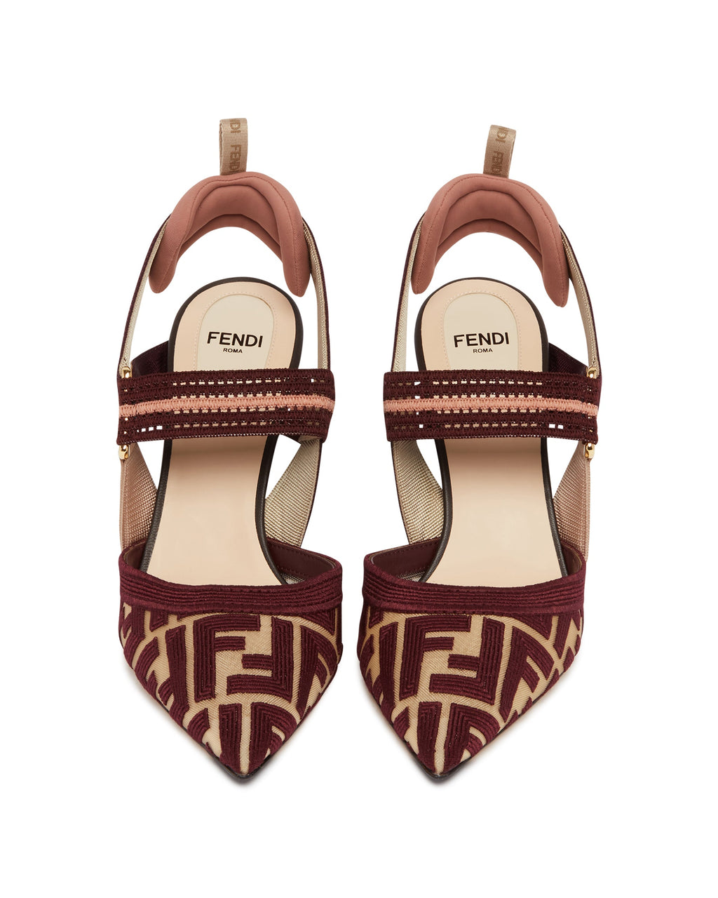 Burgundy Ff Colibrì Slingbacks Fendi – Гарантія оригінальності – збільшений вид