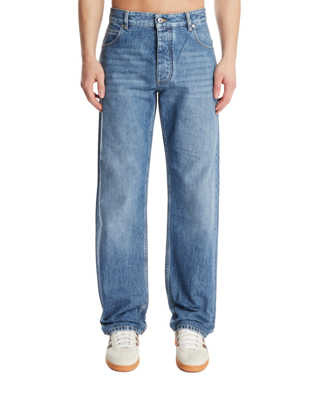 Blue Vintage Straight-Leg Jeans Bottega veneta – Гарантія оригінальності – боковий вид
