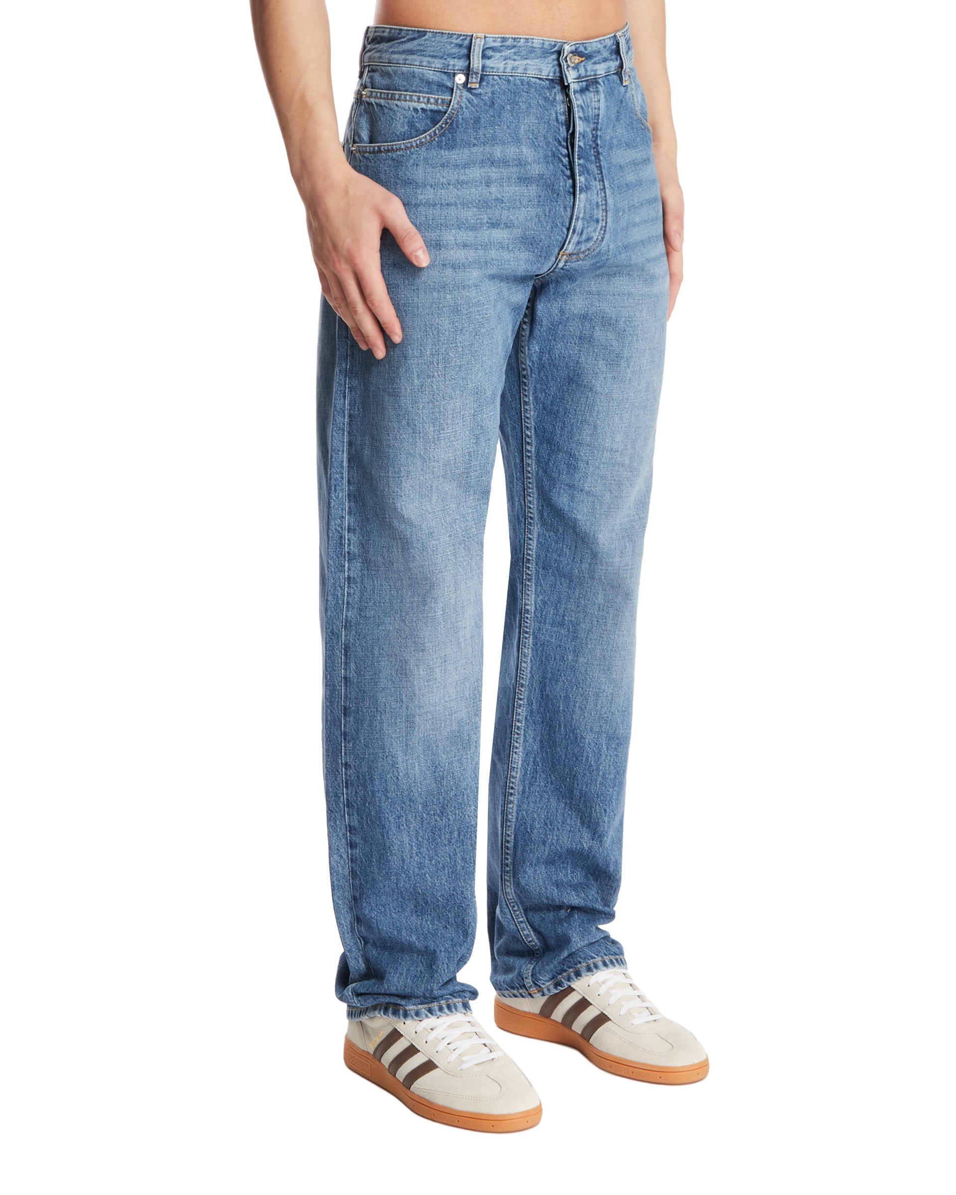 Blue Vintage Straight-Leg Jeans Bottega veneta – Гарантія оригінальності – вид ззаду