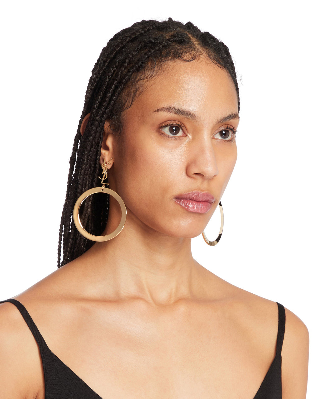 Gold-Tone Cassandre Drop Hoop Earrings Saint laurent – Гарантія оригінальності – детальний вид