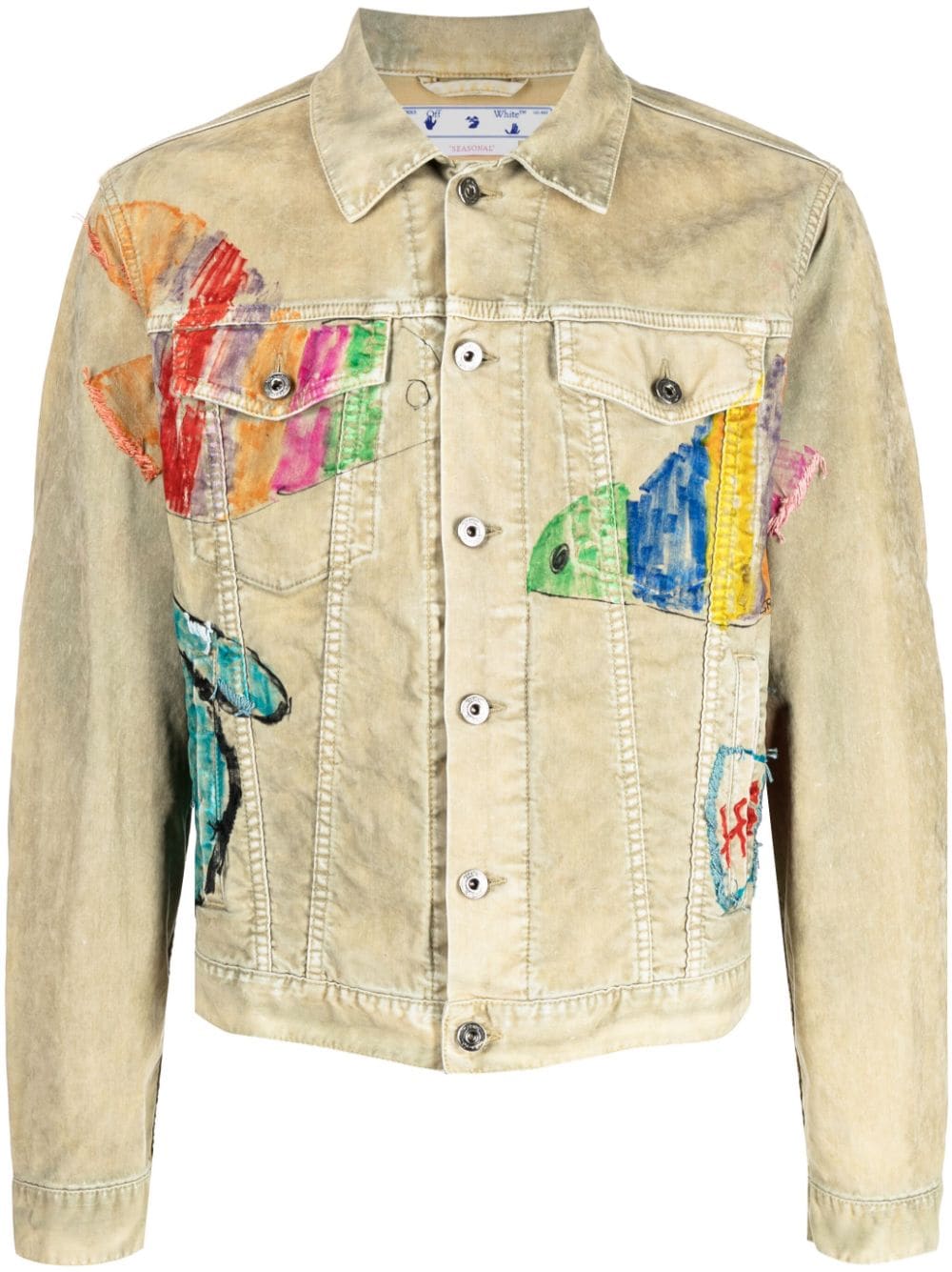 Cartoon Graphic Print Jacket Off-white оригінал – Купити в Україні – боковий вид