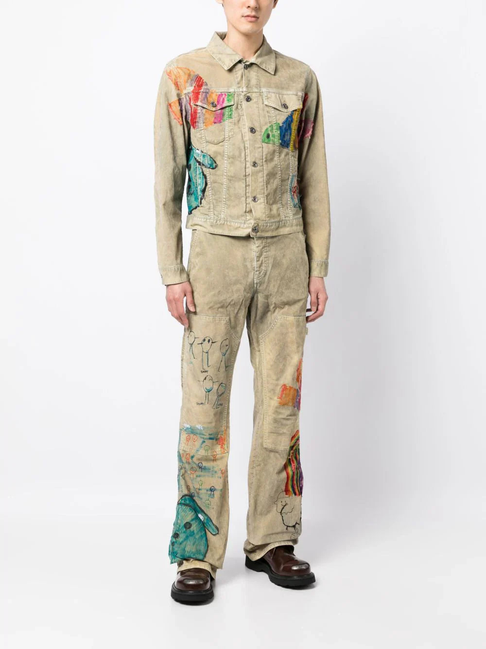Cartoon Flared Carpenter Pants Off-white оригінал – Купити в Україні – вид ззаду