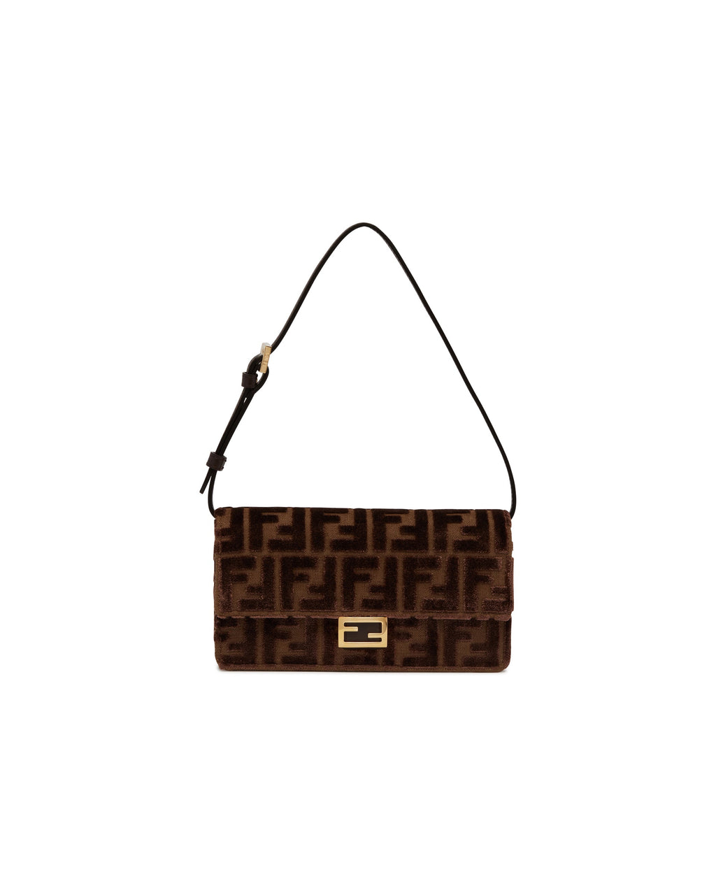 Оригінальна Brown Wallet On Chain Baguette Bag Fendi – вид ззаду