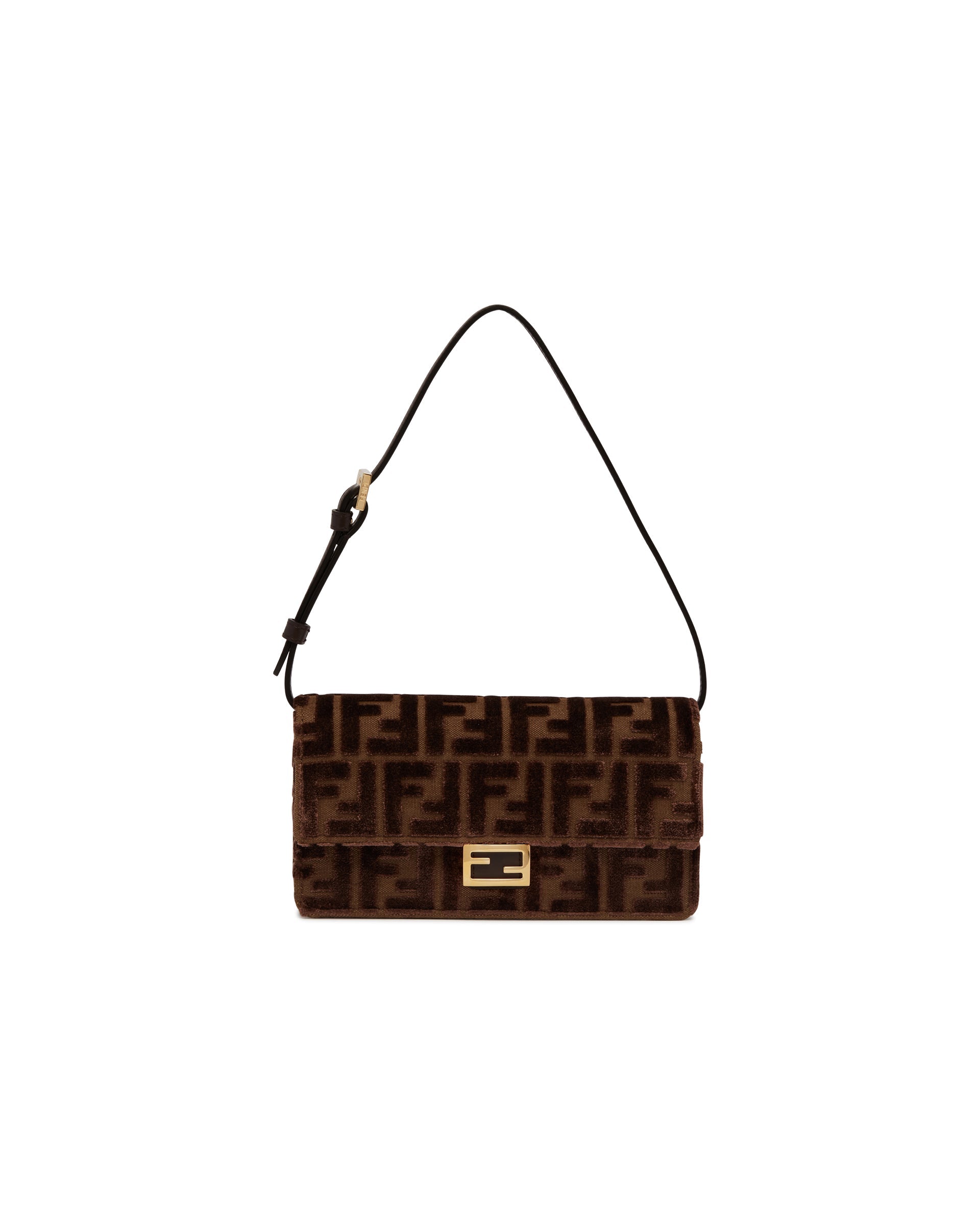 Оригінальна Brown Wallet On Chain Baguette Bag Fendi – вид ззаду