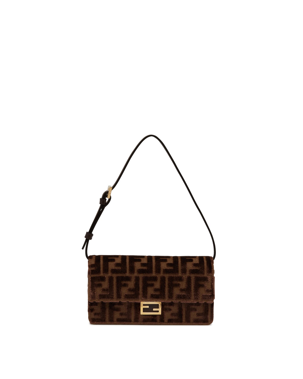 Оригінальна Brown Wallet On Chain Baguette Bag Fendi – боковий вид