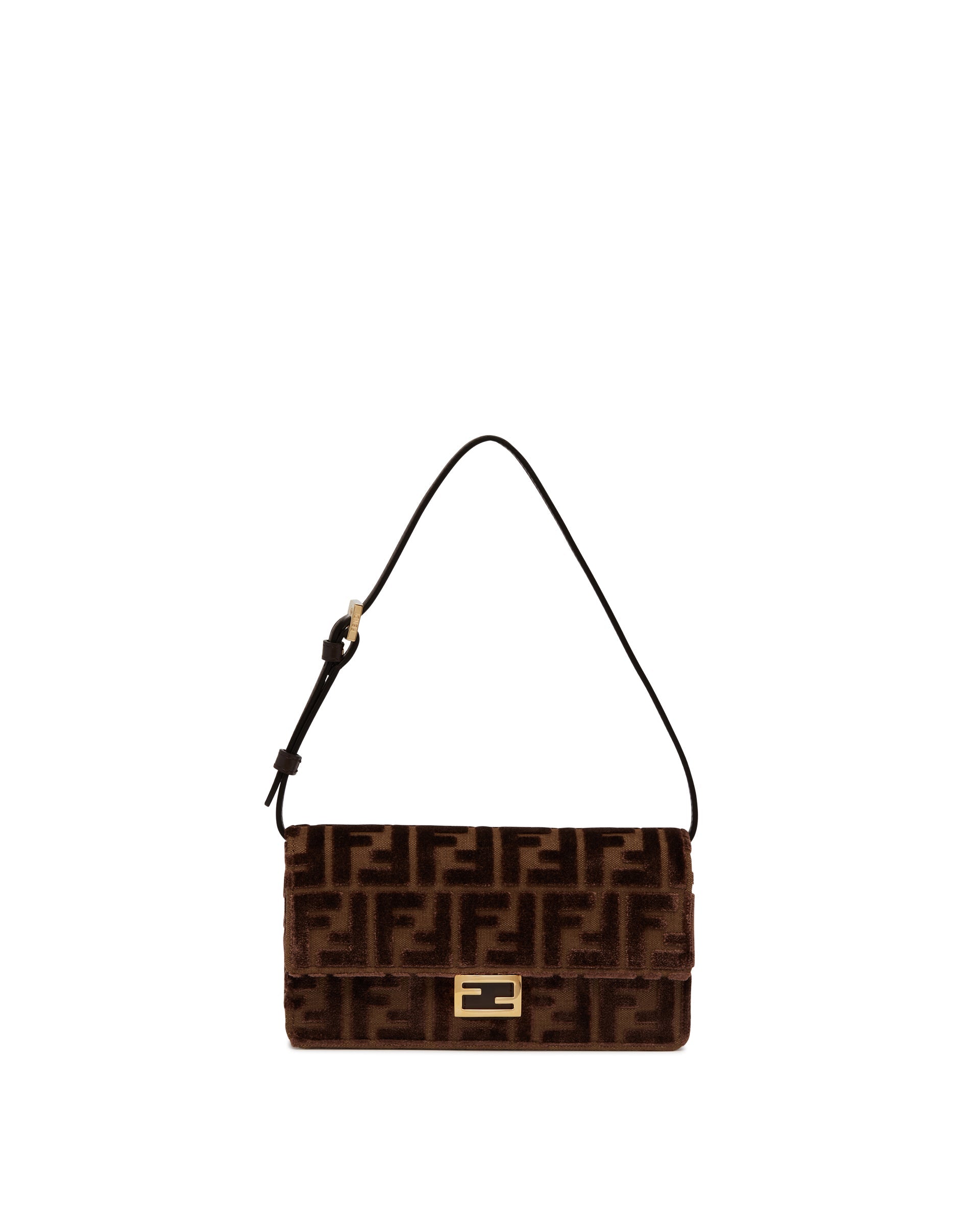 Оригінальна Brown Wallet On Chain Baguette Bag Fendi – боковий вид