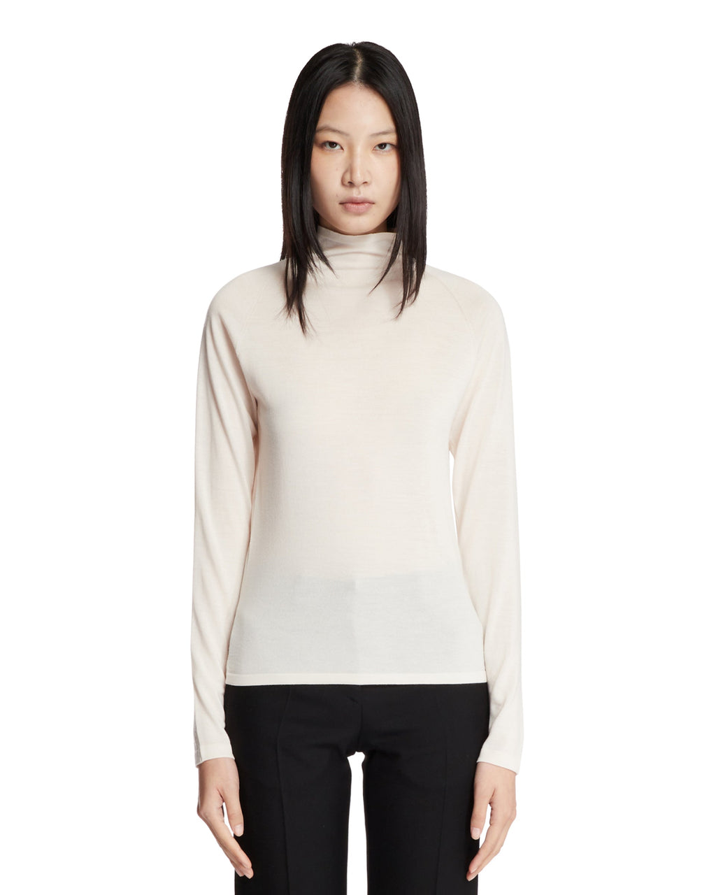 White Turtleneck Sweater The row оригінал – Купити в Україні – боковий вид