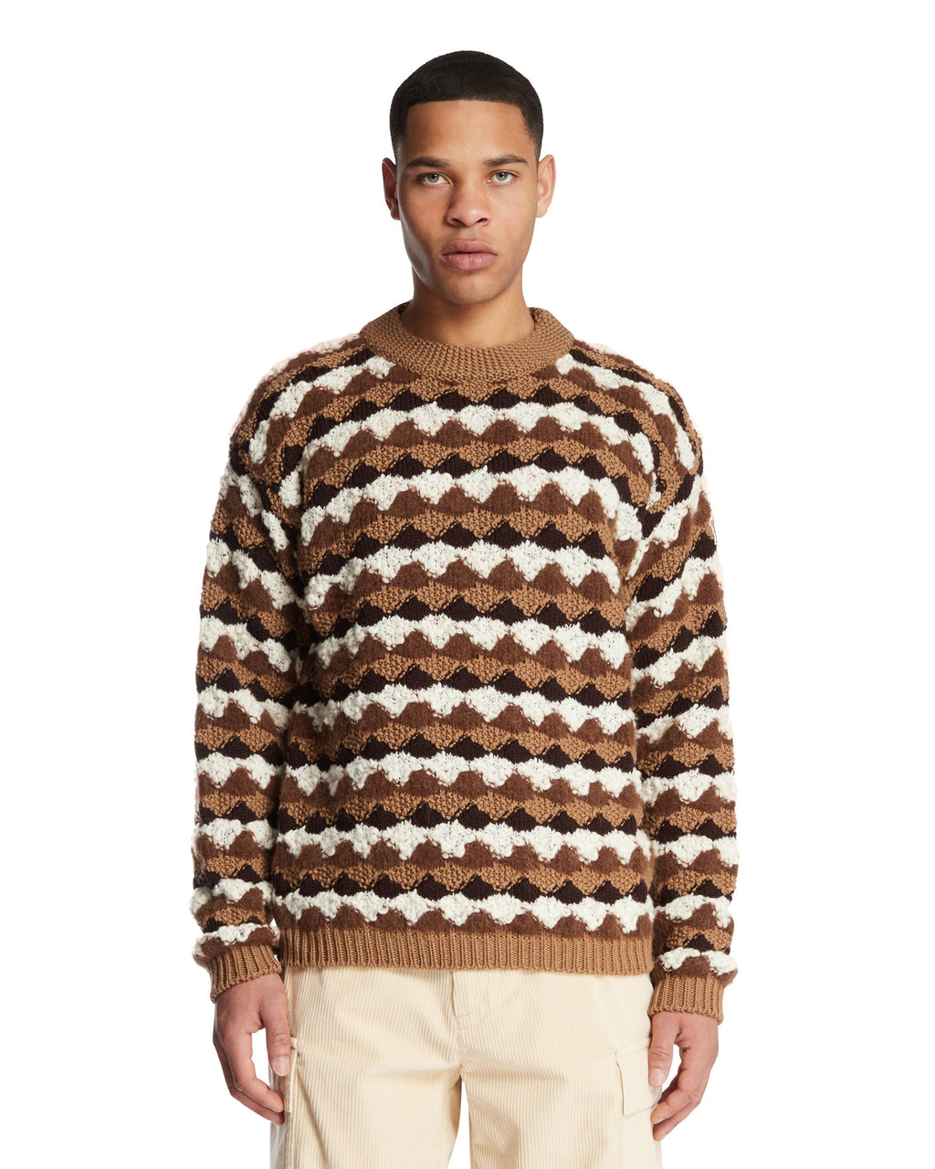 Geometric Pattern Wool-Blend Sweater Moncler – Гарантія оригінальності – боковий вид