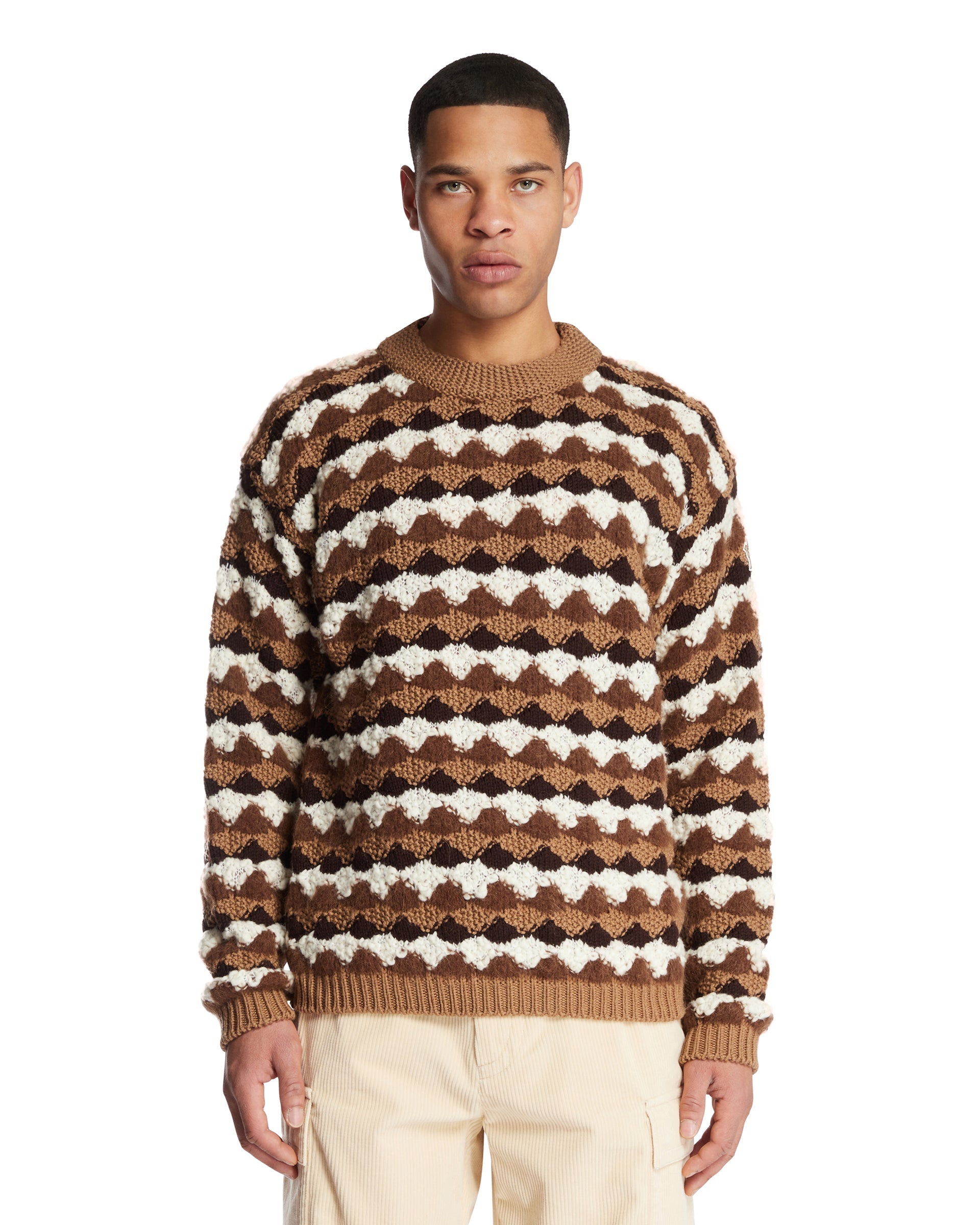 Geometric Pattern Wool-Blend Sweater Moncler – Гарантія оригінальності – боковий вид