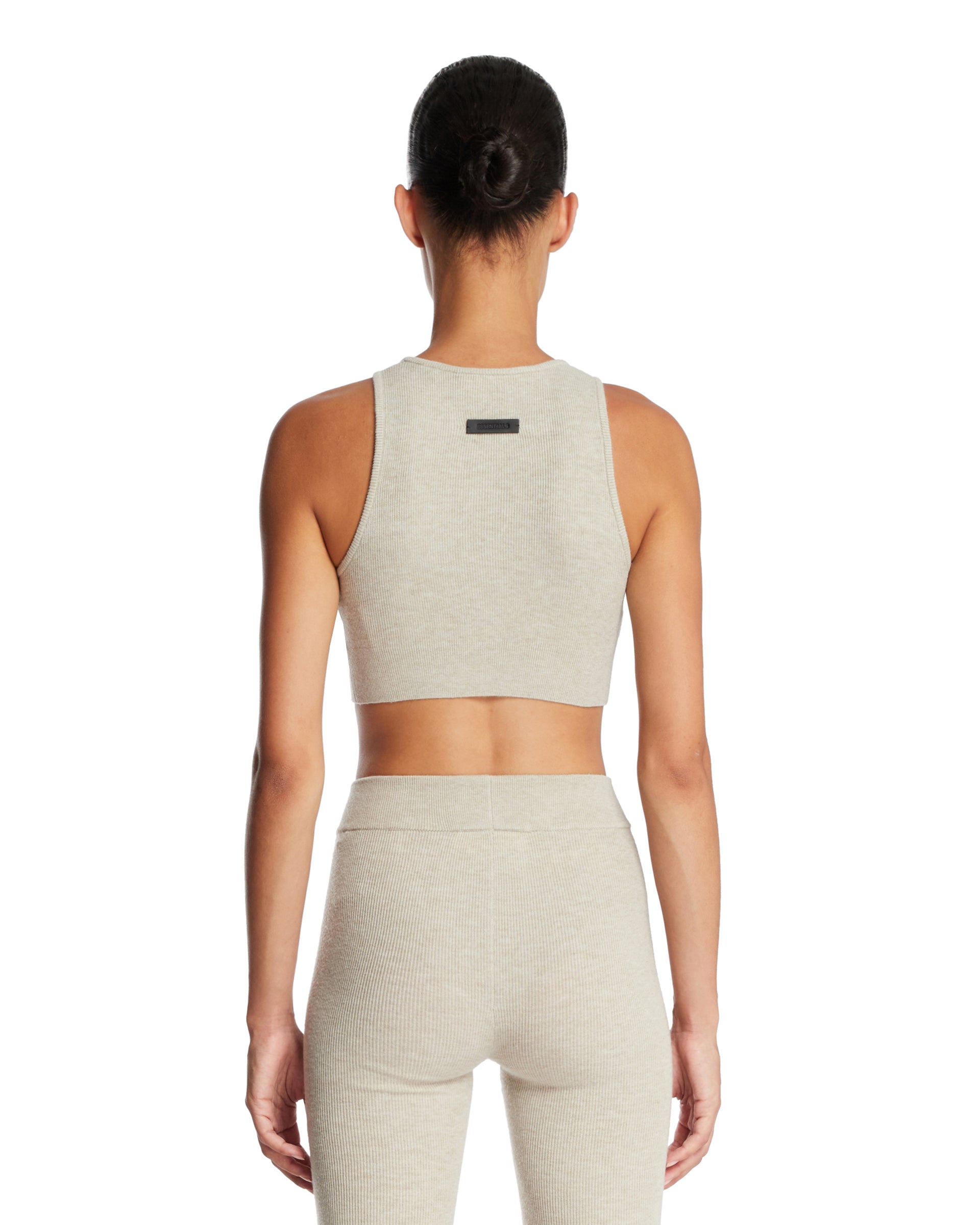 Beige Ribbed Crop Top - FEAR OF GOD