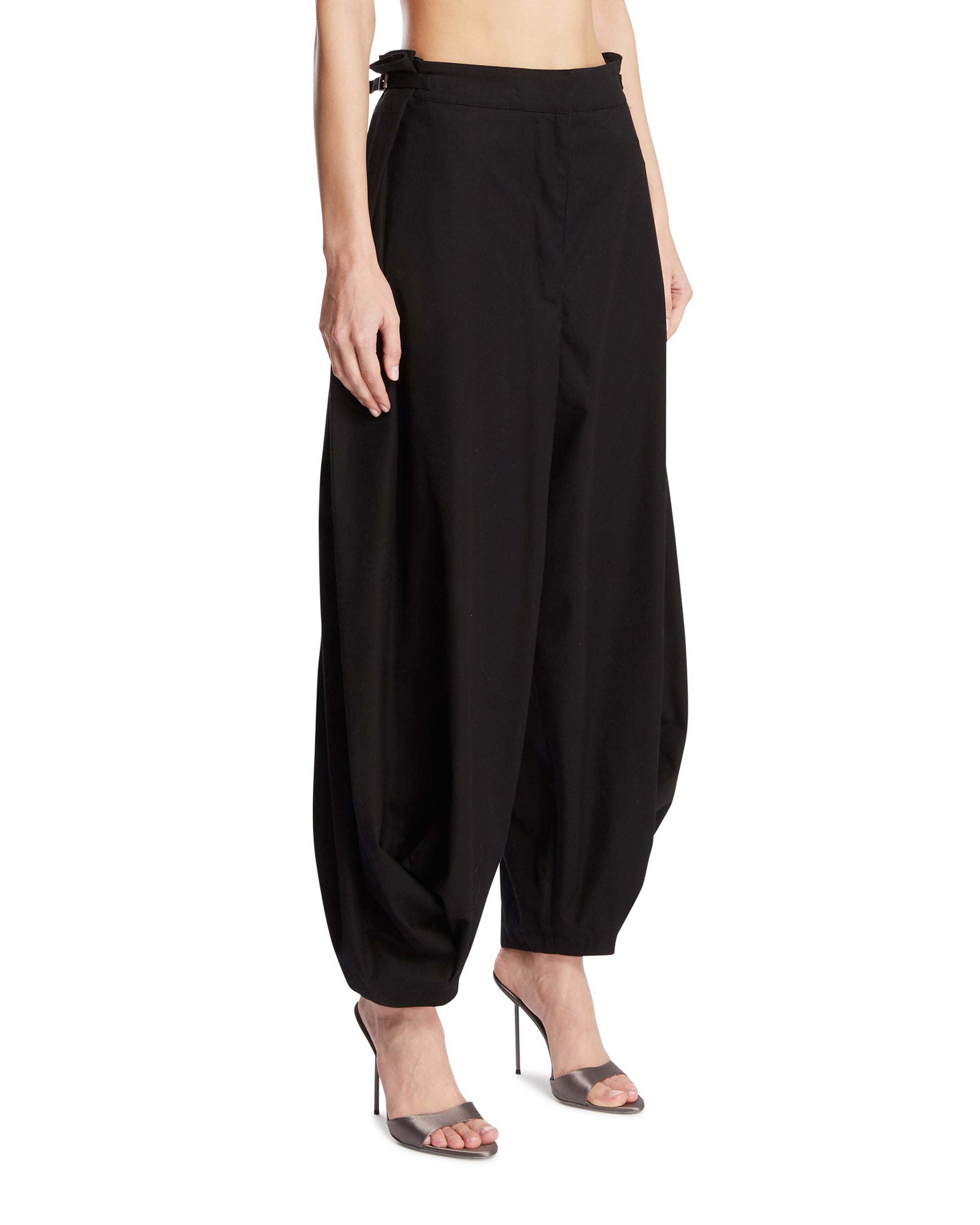 Black Cotton And Silk Balloon Pants Loewe – Гарантія оригінальності – вид ззаду