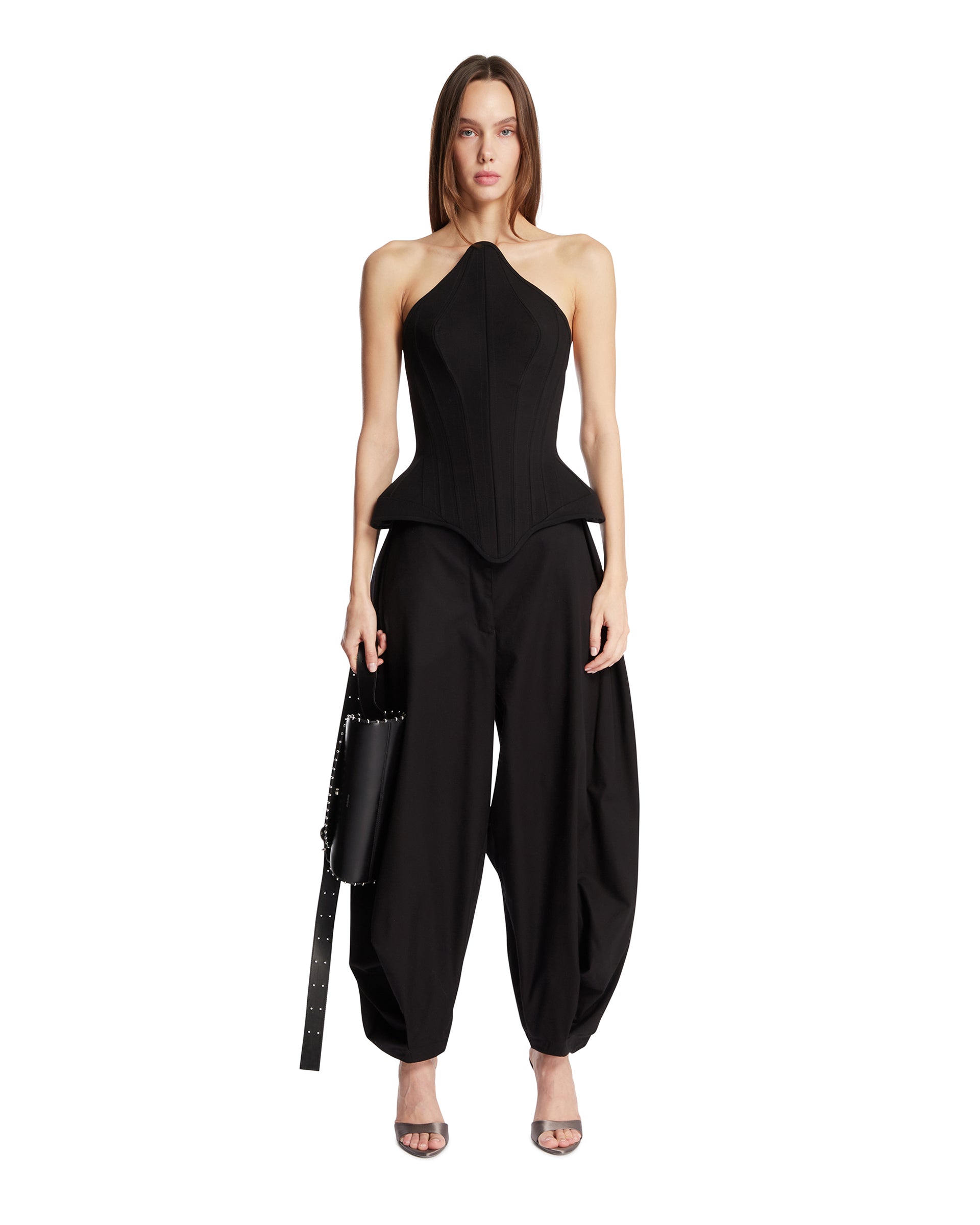 Black Cotton And Silk Balloon Pants Loewe – Гарантія оригінальності – детальний вид