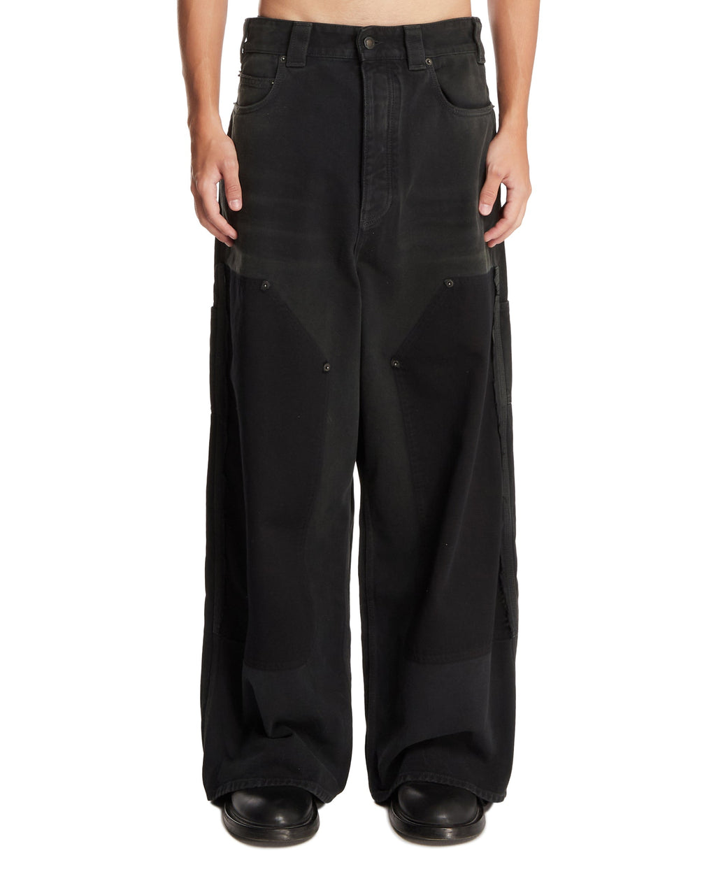 Black Baggy Ripped Off Pants Balenciaga – Гарантія оригінальності – боковий вид
