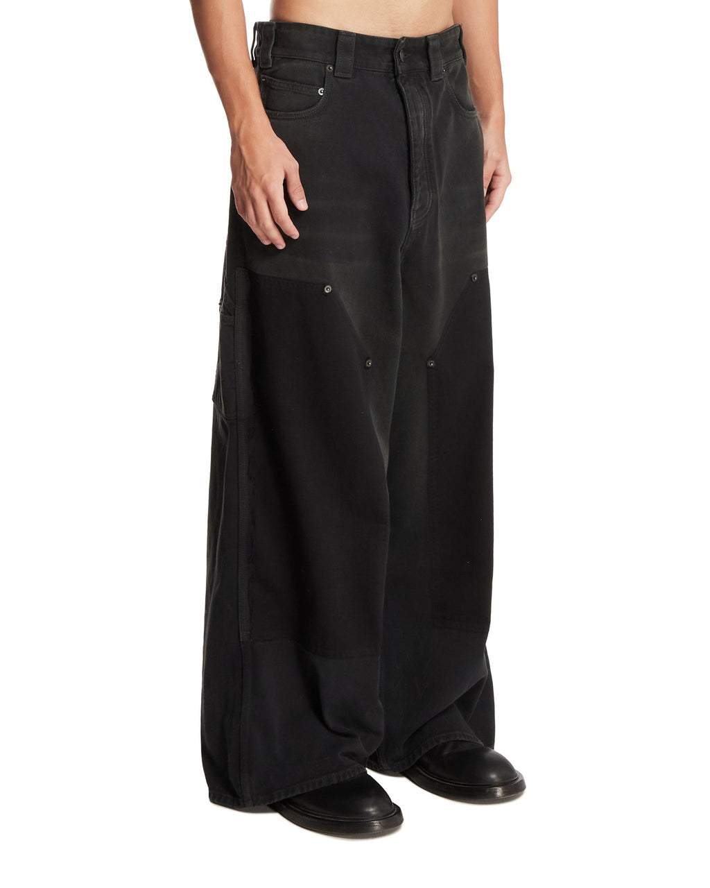 Black Baggy Ripped Off Pants Balenciaga – Гарантія оригінальності – вид ззаду