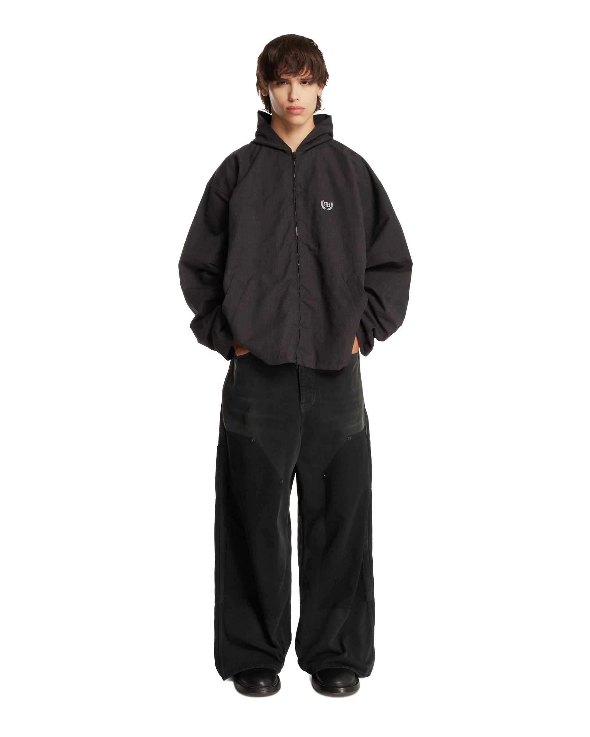 Black Baggy Ripped Off Pants Balenciaga – Гарантія оригінальності – детальний вид - BALENCIAGA