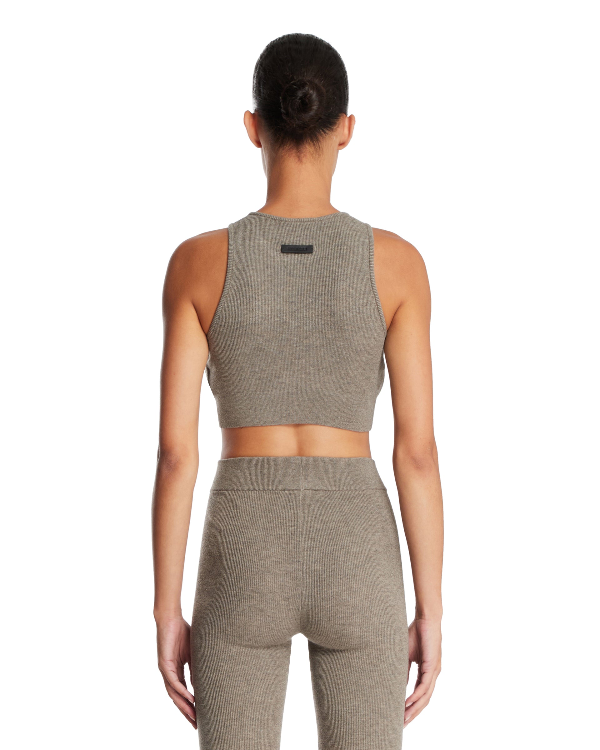 Gray Ribbed Crop Top - FEAR OF GOD