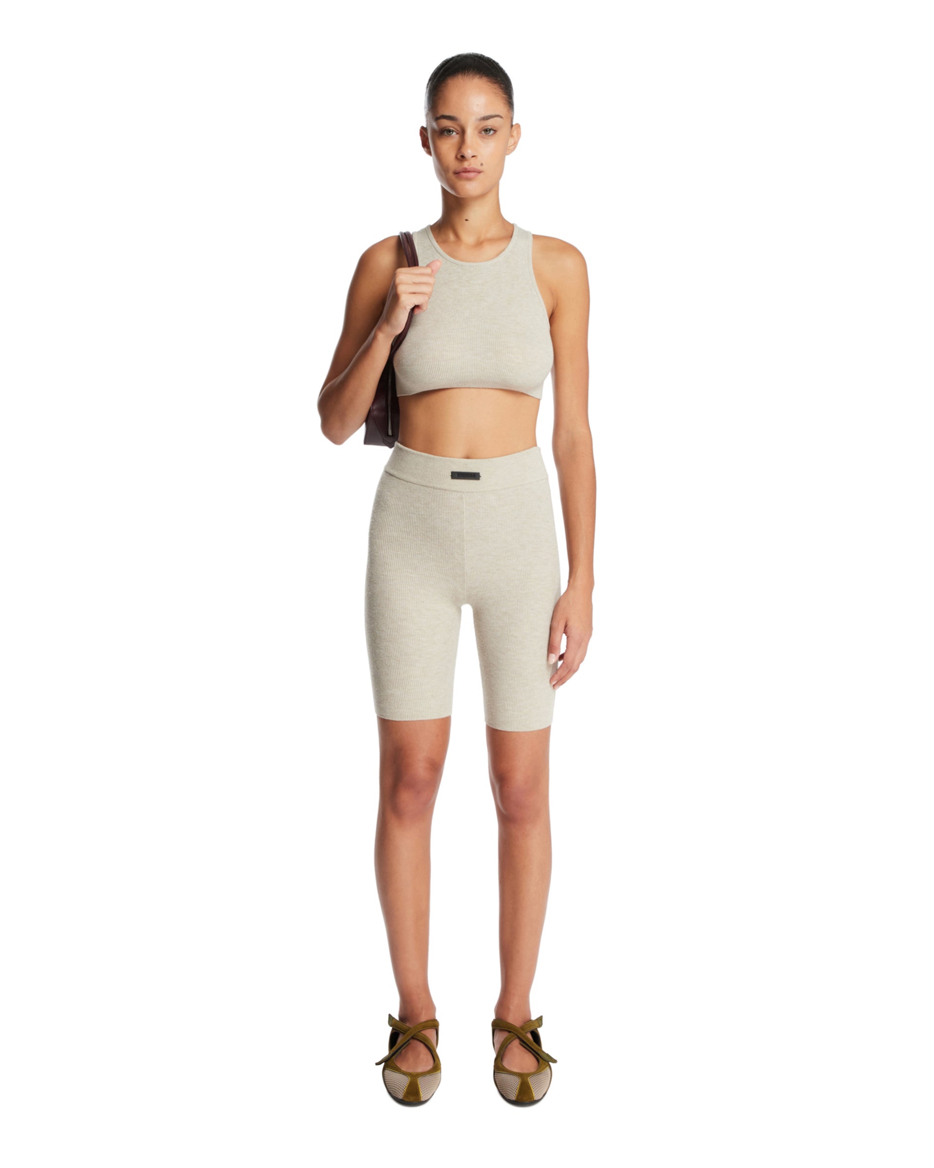 Beige Ribbed Biker Shorts - FEAR OF GOD