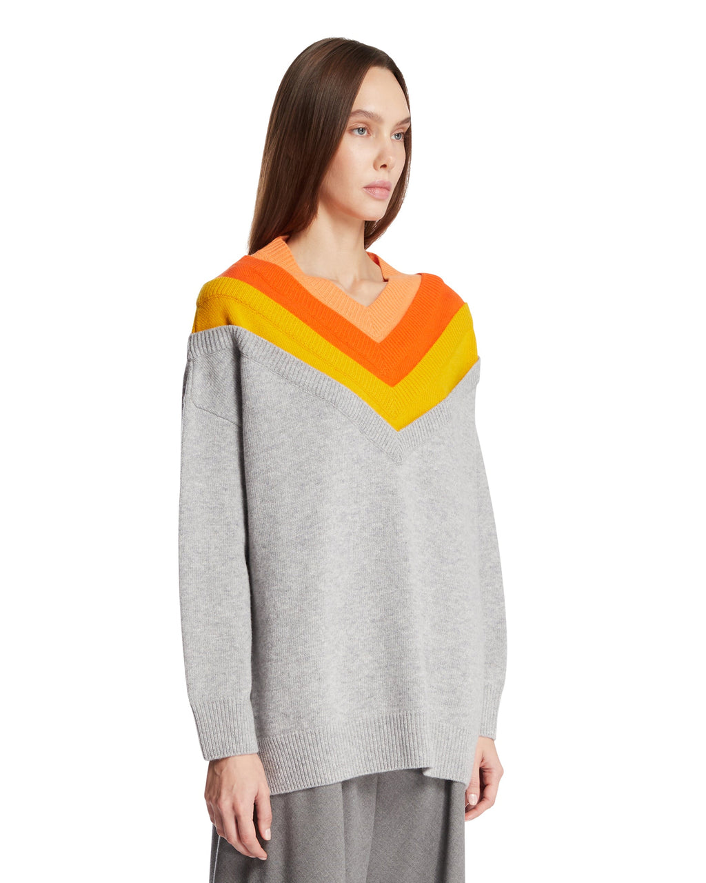 Оригінальна Gray Trompe Loeil Wool Sweater Loewe – вид ззаду