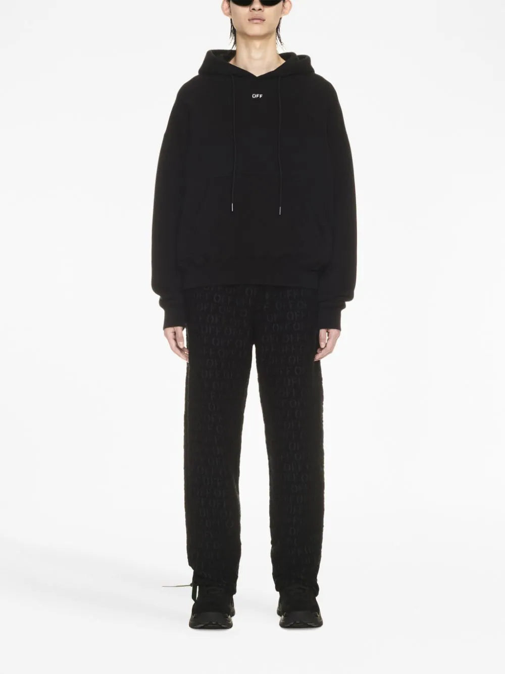 Logo-Print Cotton Hoodie Off-white – Гарантія оригінальності – детальний вид