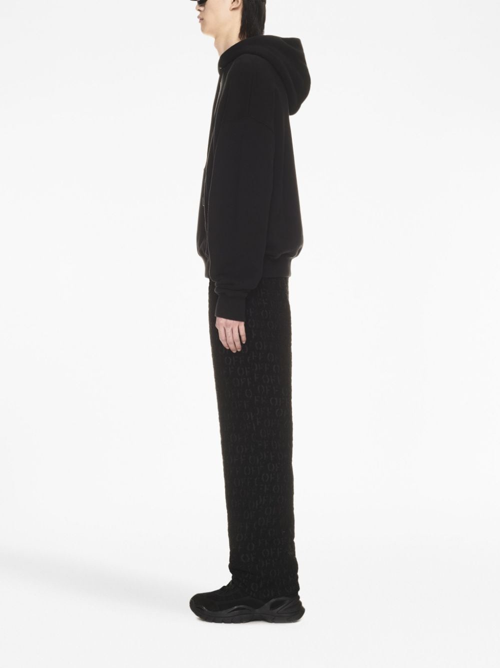 Logo-Print Cotton Hoodie Off-white – Гарантія оригінальності – вид ззаду