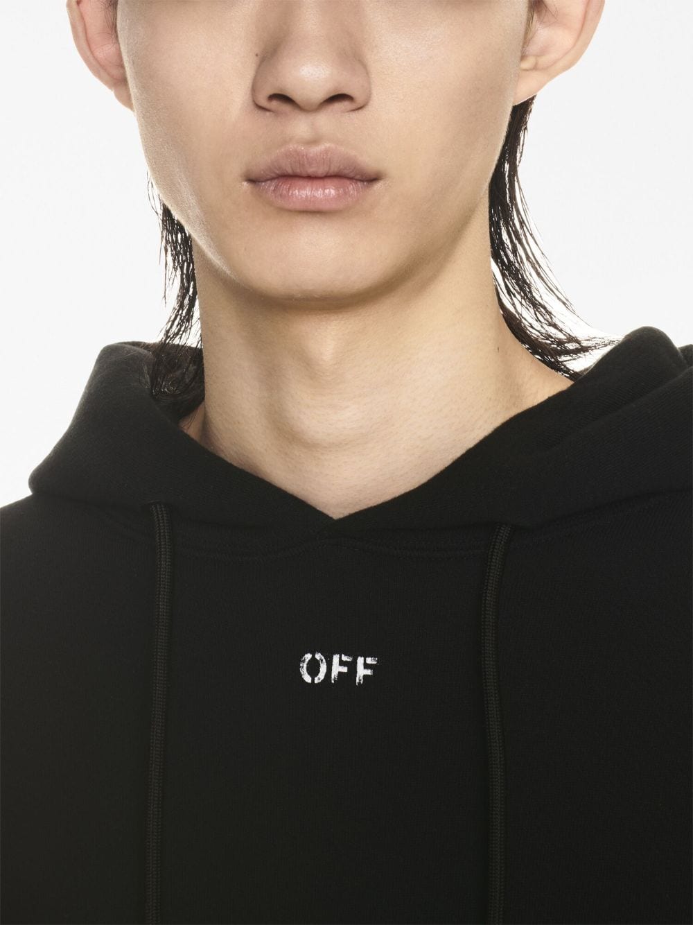 Logo-Print Cotton Hoodie Off-white – Гарантія оригінальності – збільшений вид
