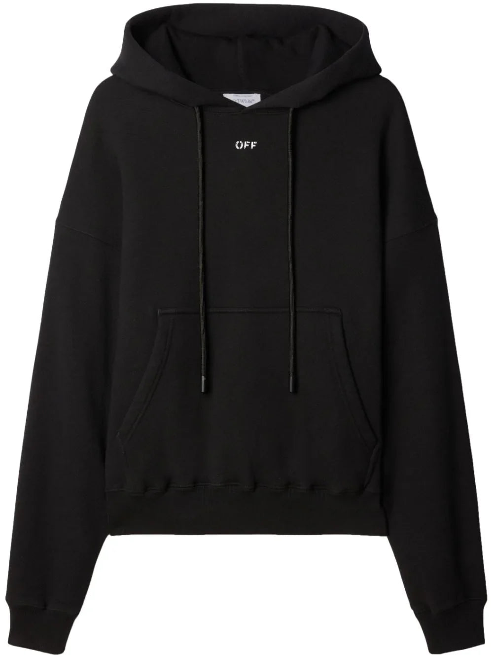 Logo-Print Cotton Hoodie Off-white – Гарантія оригінальності – боковий вид