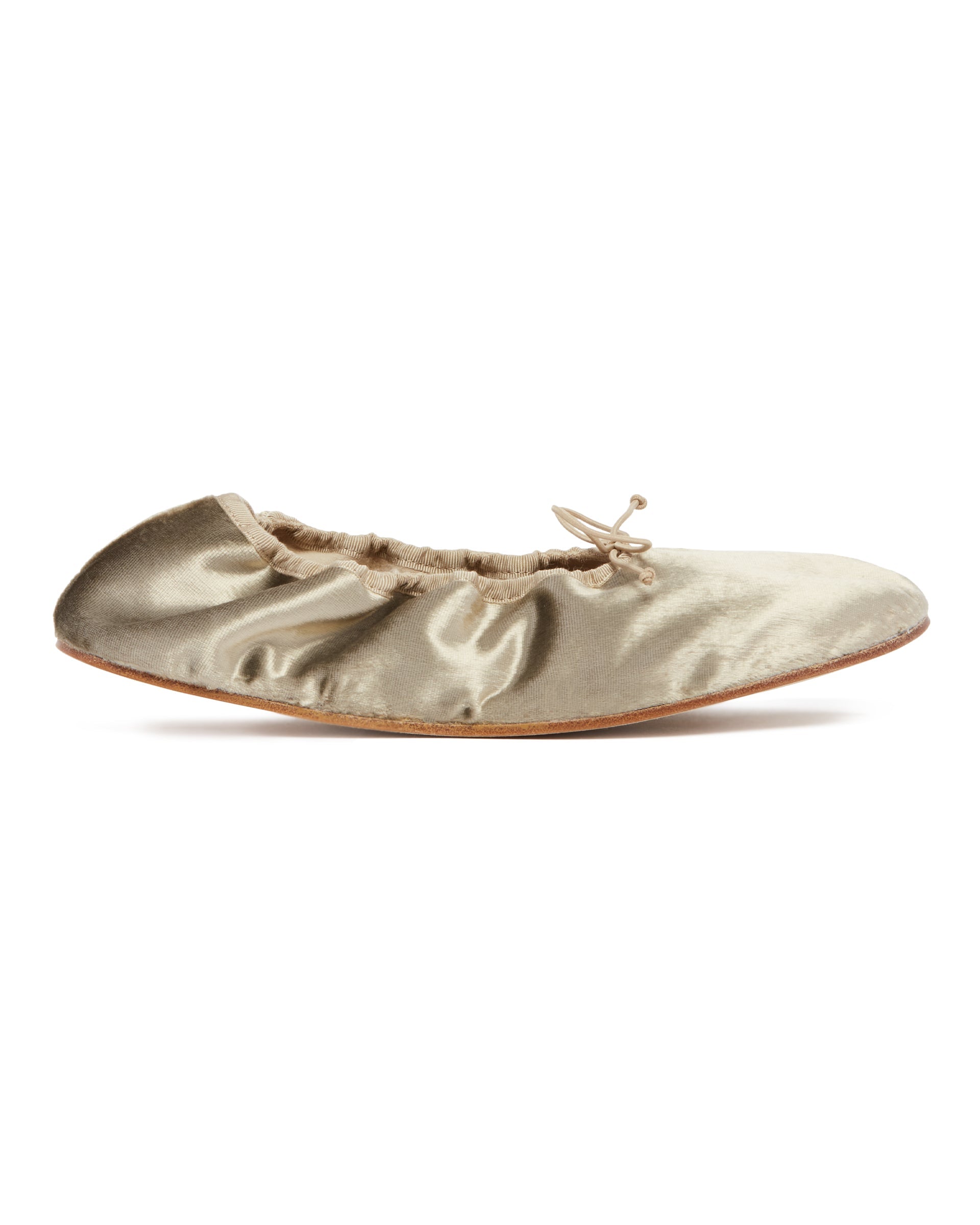 Beige Rounded Velvet Ballet Flats The row оригінал – Купити в Україні – вид ззаду