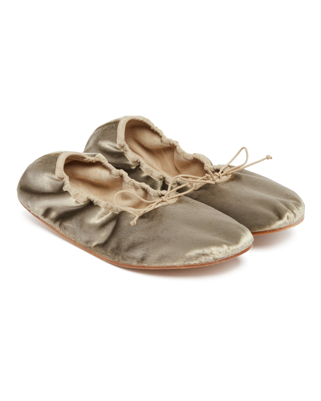 Beige Rounded Velvet Ballet Flats The row оригінал – Купити в Україні – детальний вид
