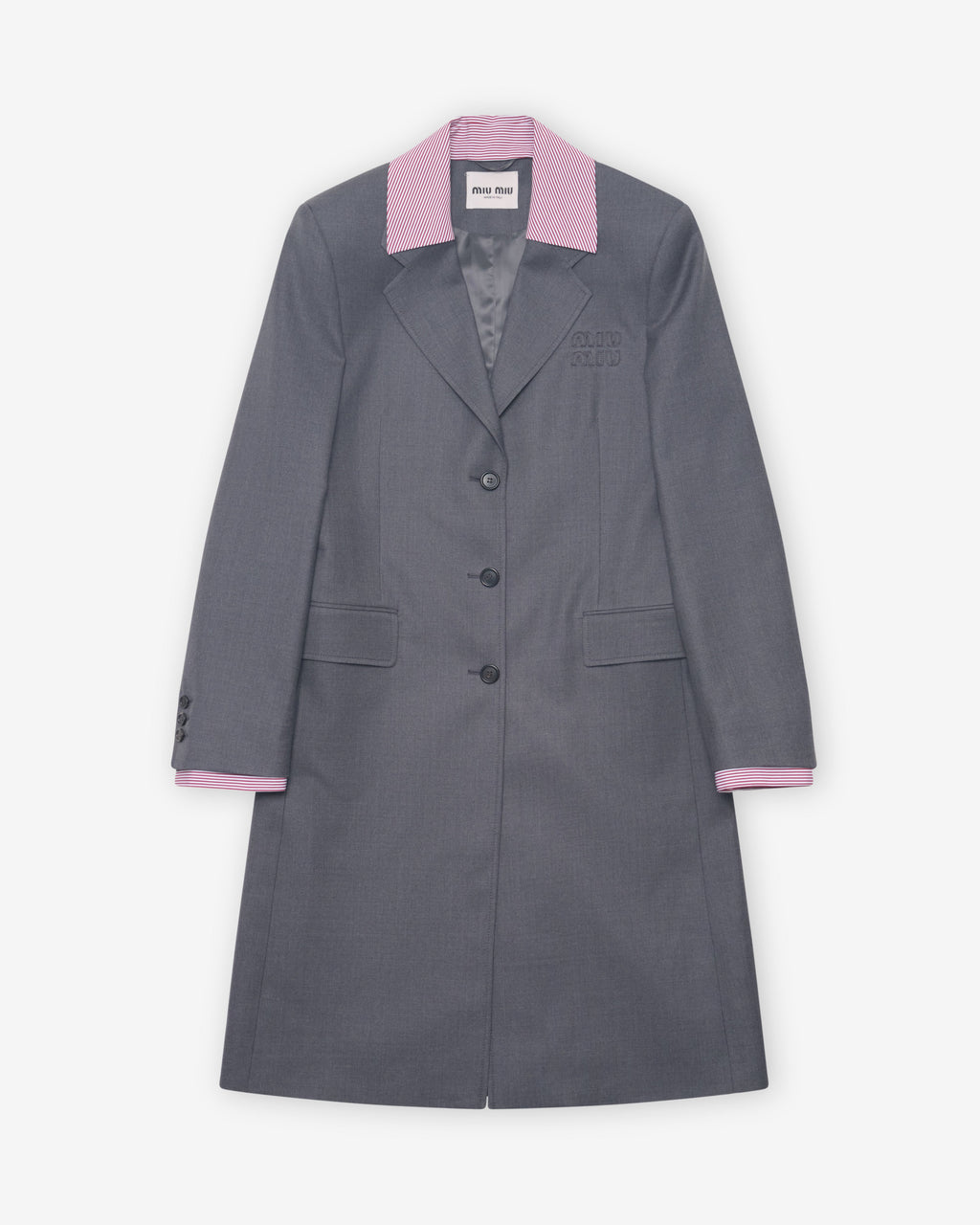 Womens Single Breasted Gabardine Coat Miu miu оригінал – Купити в Україні – боковий вид