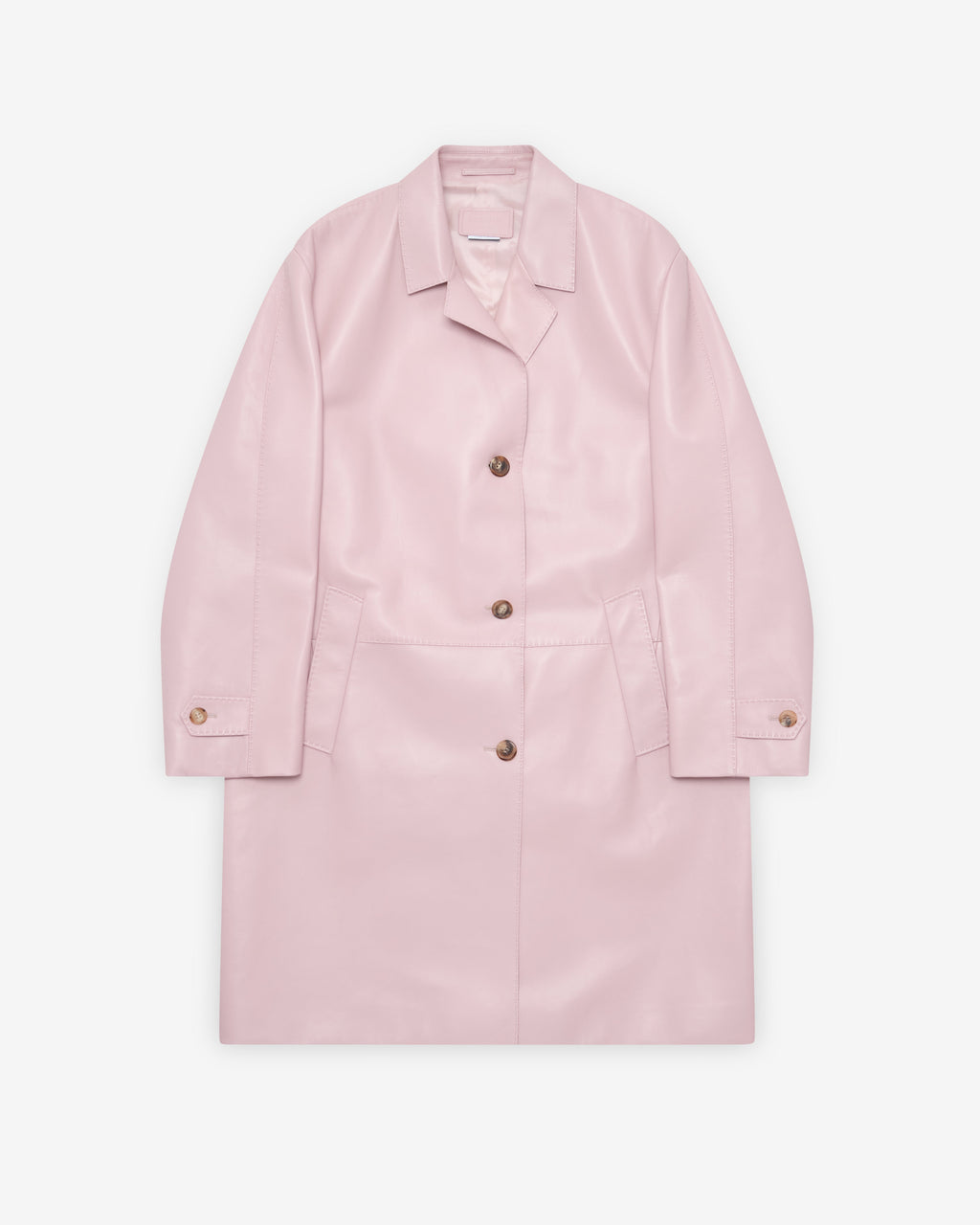 Womens Nappa Leather Coat Prada – Гарантія оригінальності – боковий вид