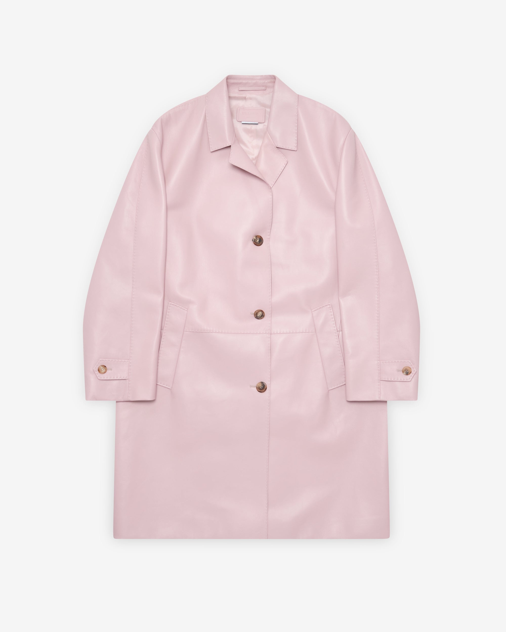 Womens Nappa Leather Coat Prada – Гарантія оригінальності – боковий вид