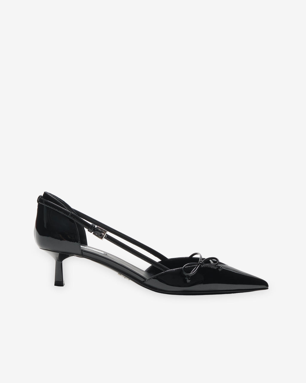 Womens Open Side Patent Leather Pumps Prada – Гарантія оригінальності – боковий вид