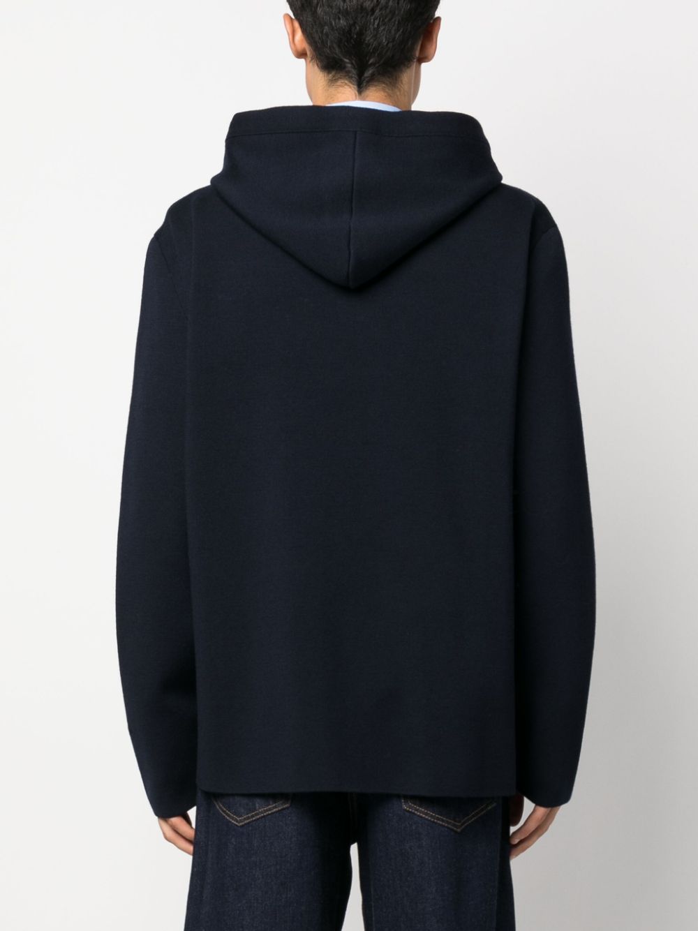 Logo-Embroidered Knit Wool-Blend Hoodie Lanvin – Гарантія оригінальності – вид ззаду