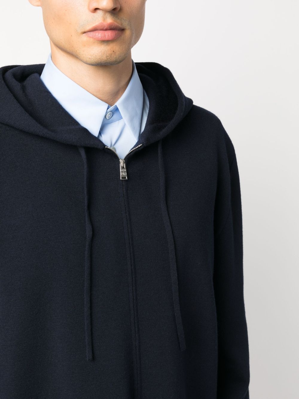 Logo-Embroidered Knit Wool-Blend Hoodie Lanvin – Гарантія оригінальності – детальний вид