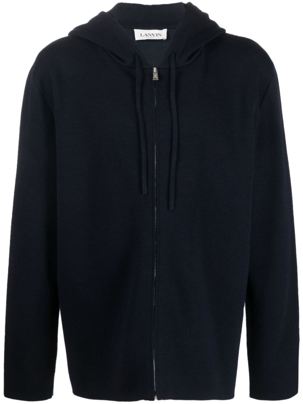 Logo-Embroidered Knit Wool-Blend Hoodie Lanvin – Гарантія оригінальності – боковий вид