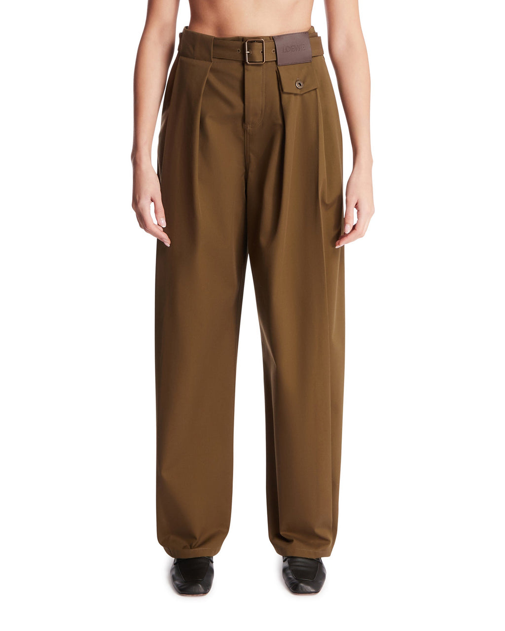 Green Pants With Belt Loewe – Гарантія оригінальності – боковий вид