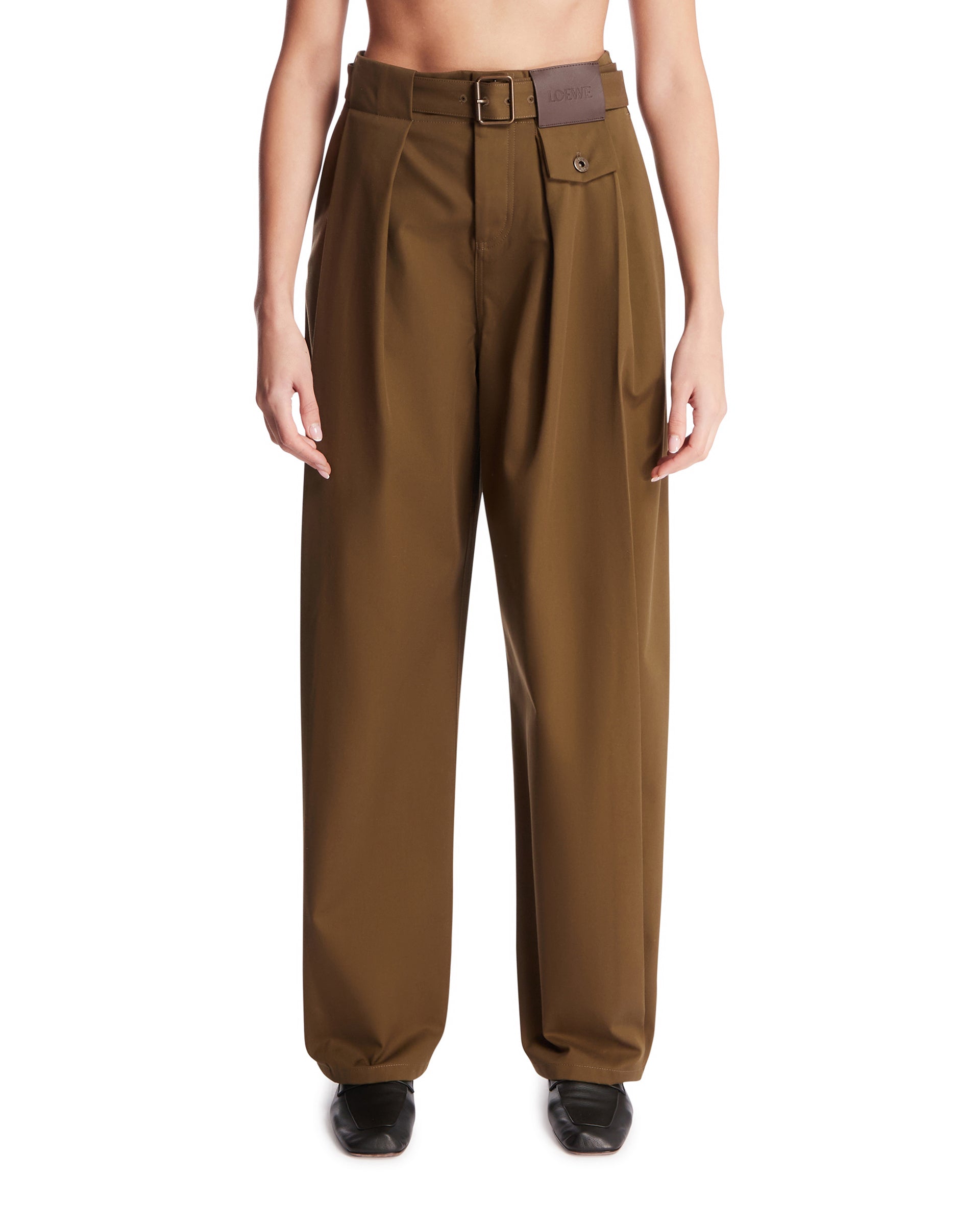 Green Pants With Belt Loewe – Гарантія оригінальності – боковий вид